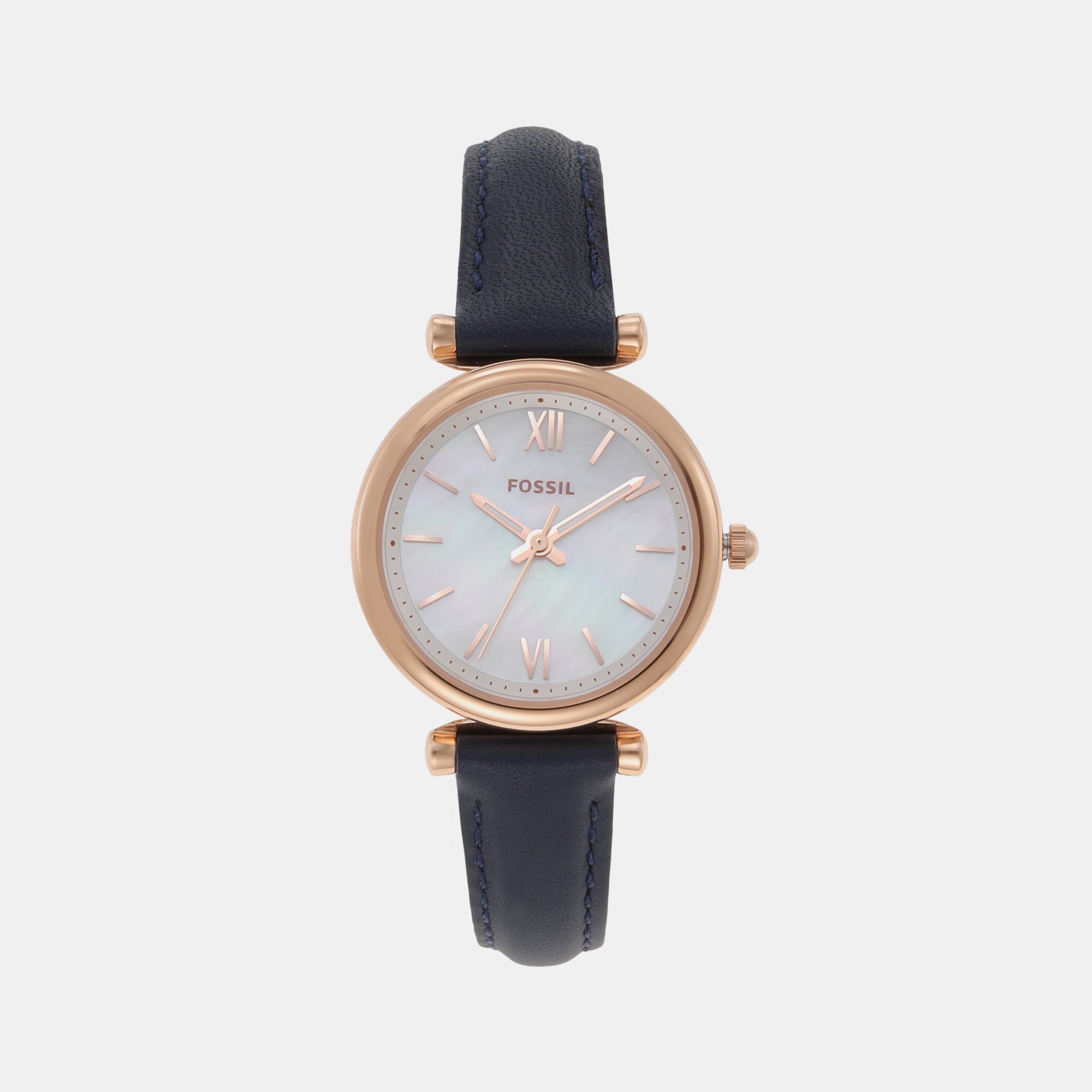 Fossil Carlie Women Quartz Two Tone Dial Analog Leather Watch ES4502
