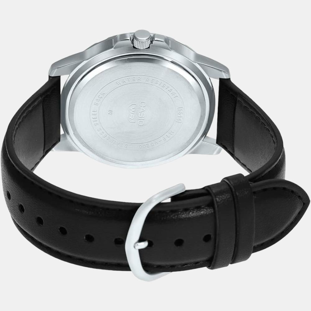 Casio Enticer Men Quartz Black Dial Chronograph Leather Watch A2072 - view 4