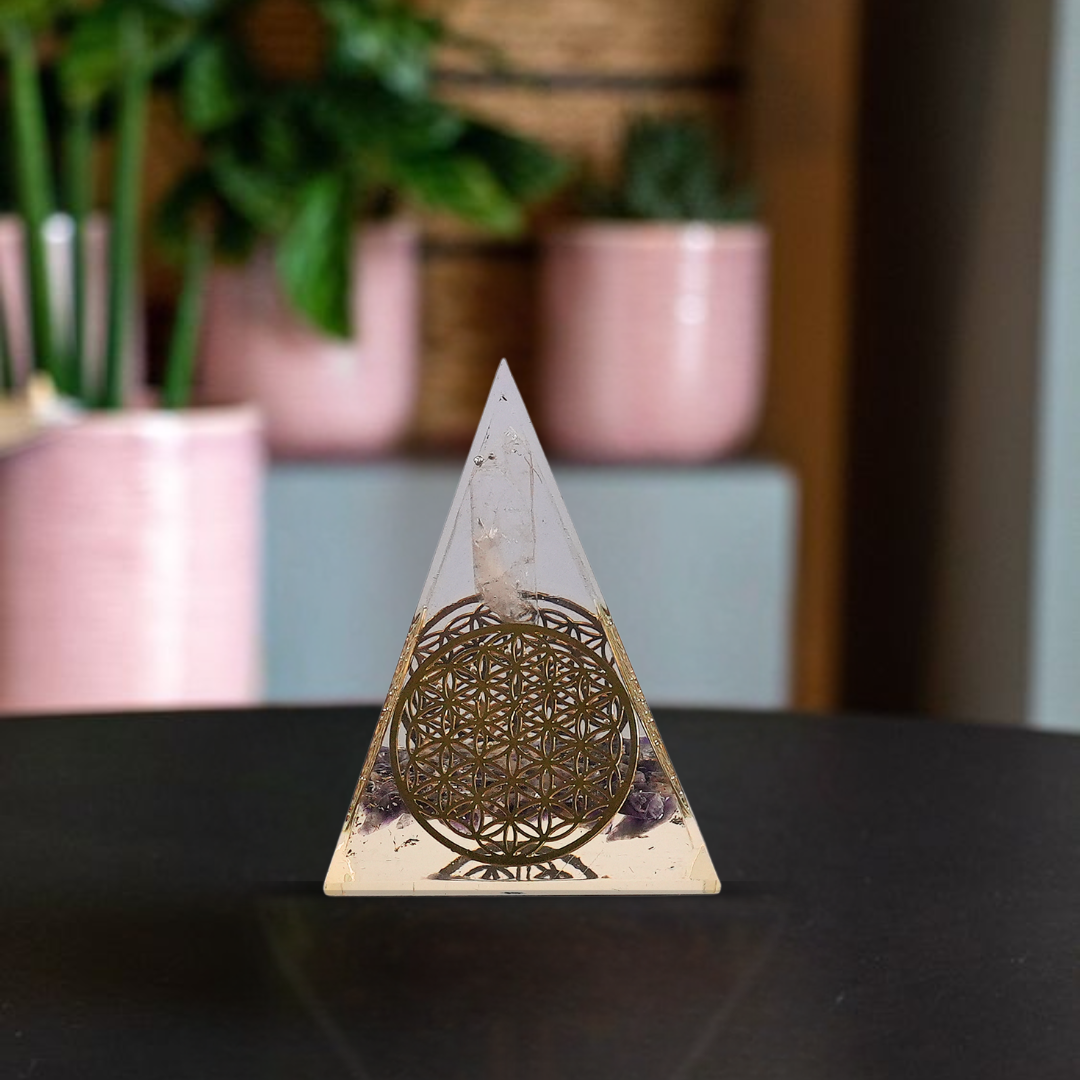 Gemsmantra Amethyst Orgonite Nubian Pyramid - view 2