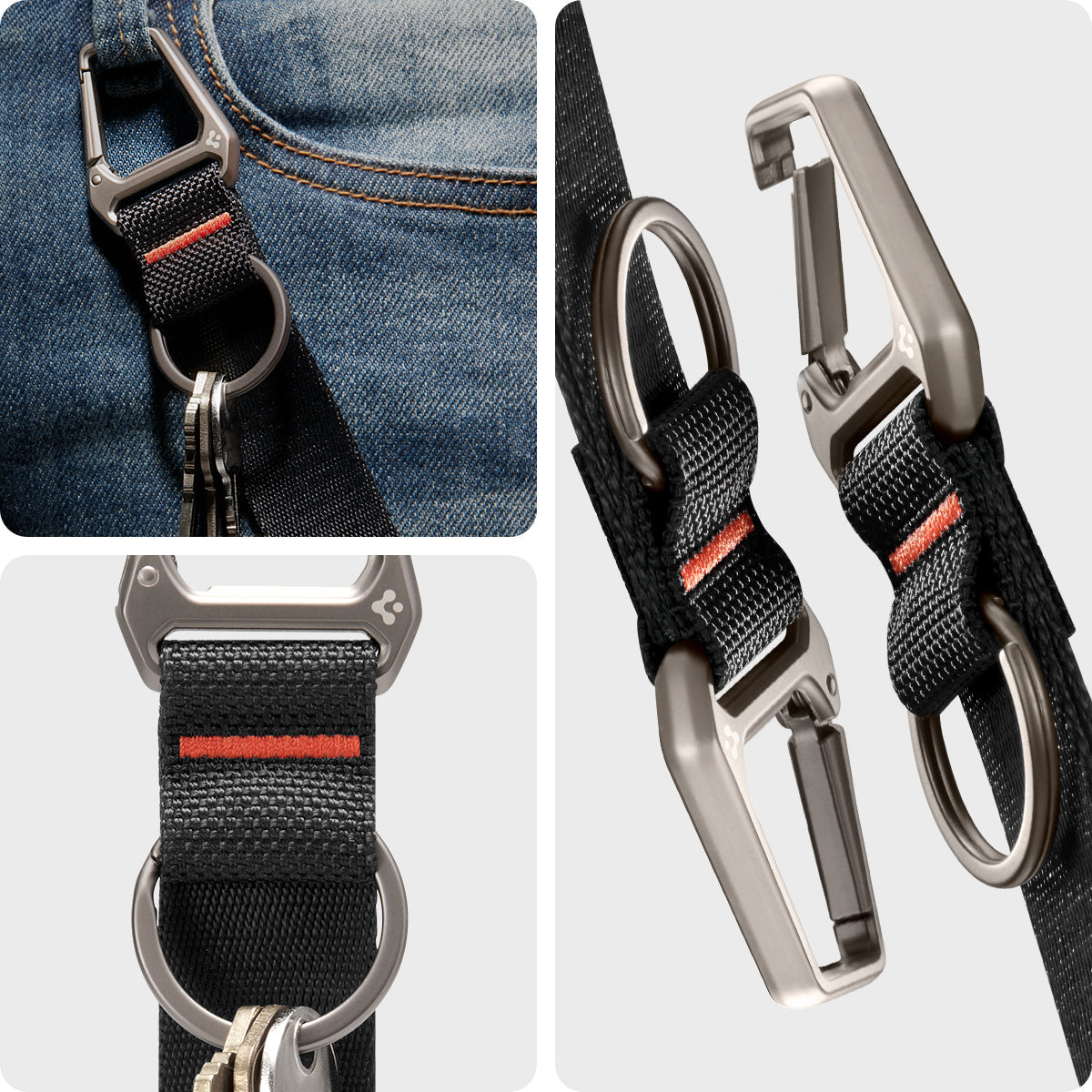 Accessories Carabiner Black Strap + Key Ring - view 14