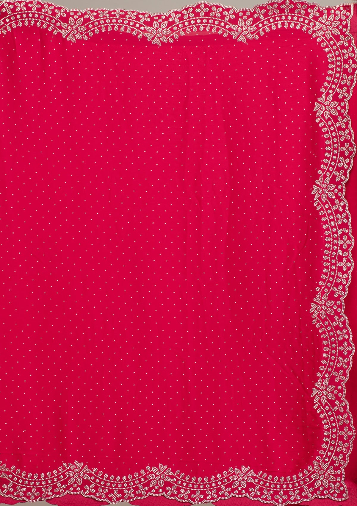 Koskii Rani Pink Swarovski Satin Saree – Women's - view 8