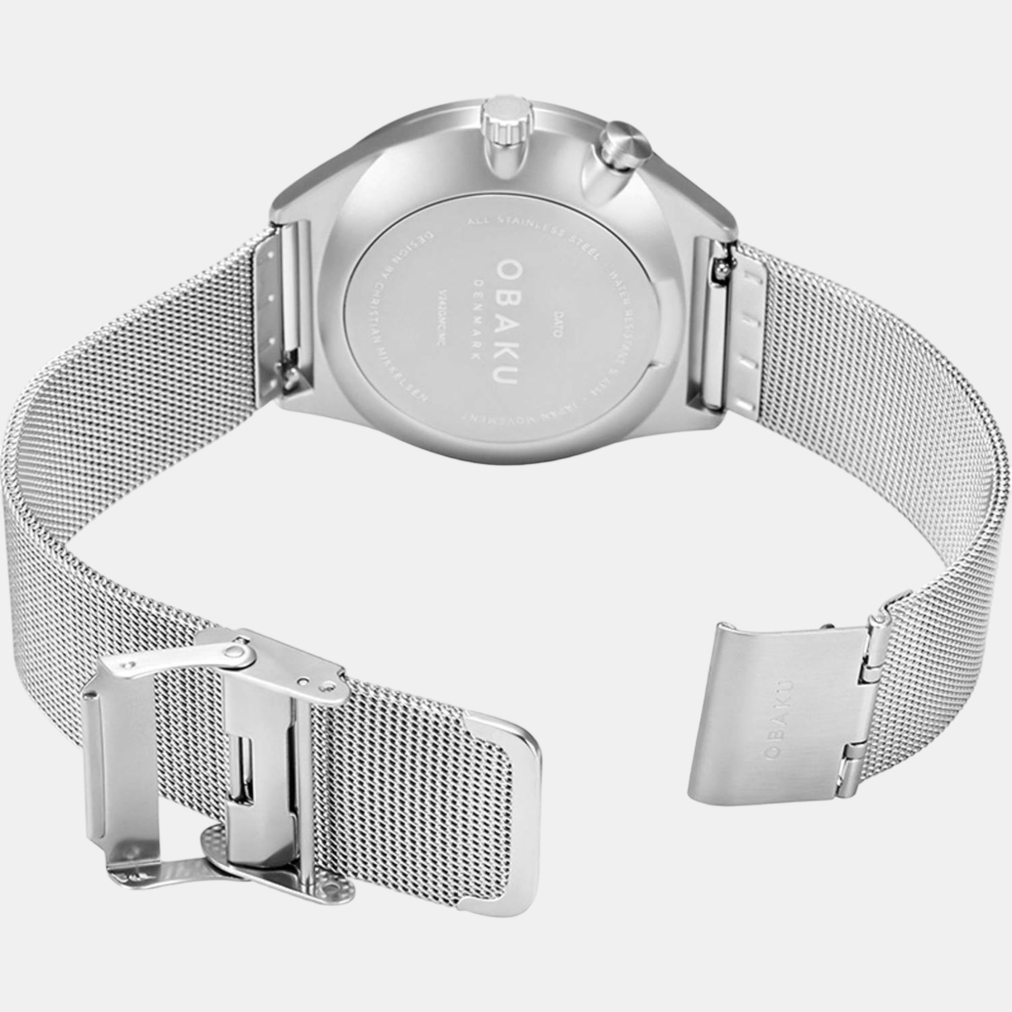 Obaku Dato Men Quartz White Dial Analog Stainless Steel Watch V242GMCIMC - view 3