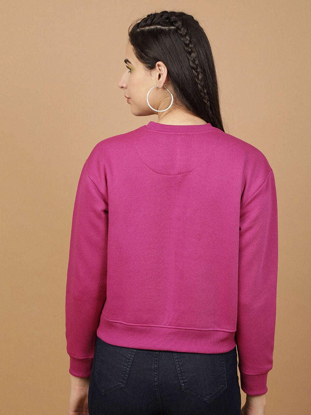 Freehand By The Indian Garage Co Women's Solid Regular Fit Sweatshirt - view 4