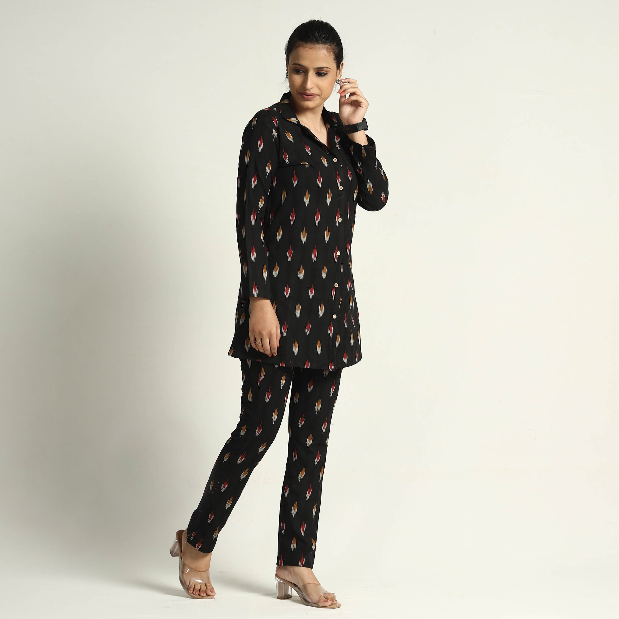 ITOKRI CASUALS Black - Pochampally Ikat Cotton Co-Ord Set