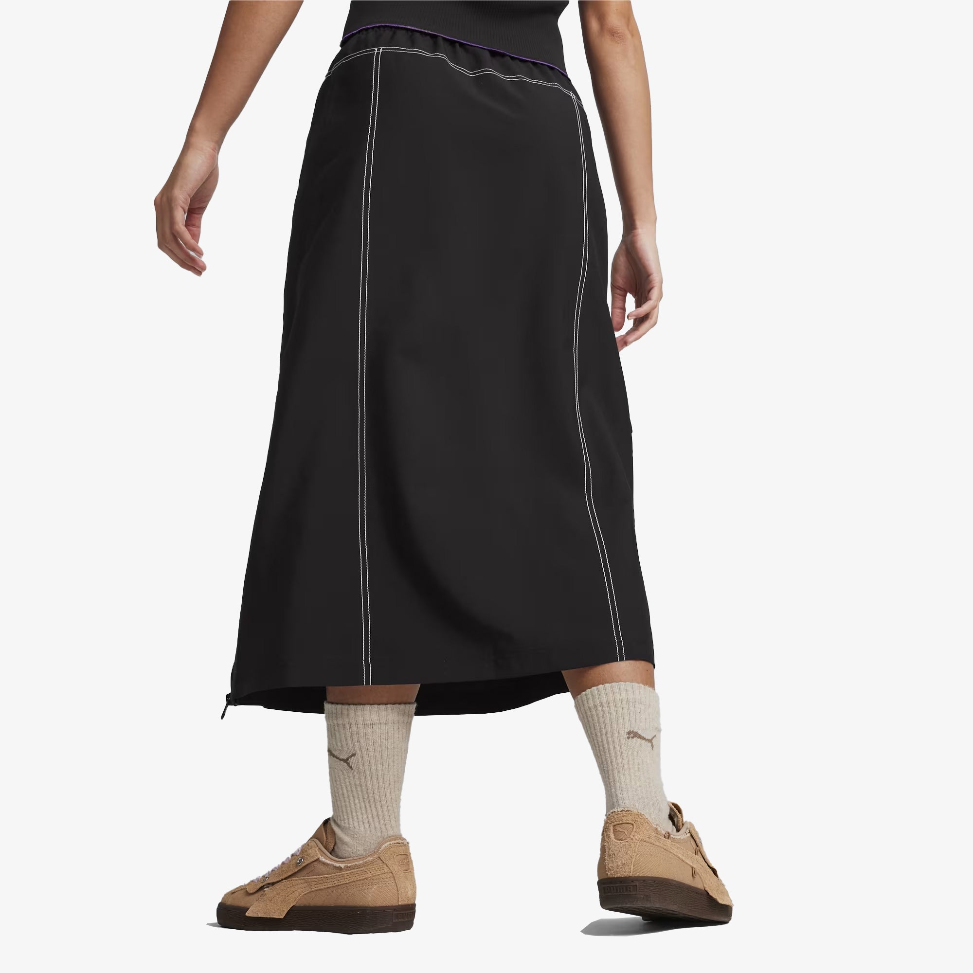 Puma | X-GIRL MIDI SKIRT { BLACK - view 2