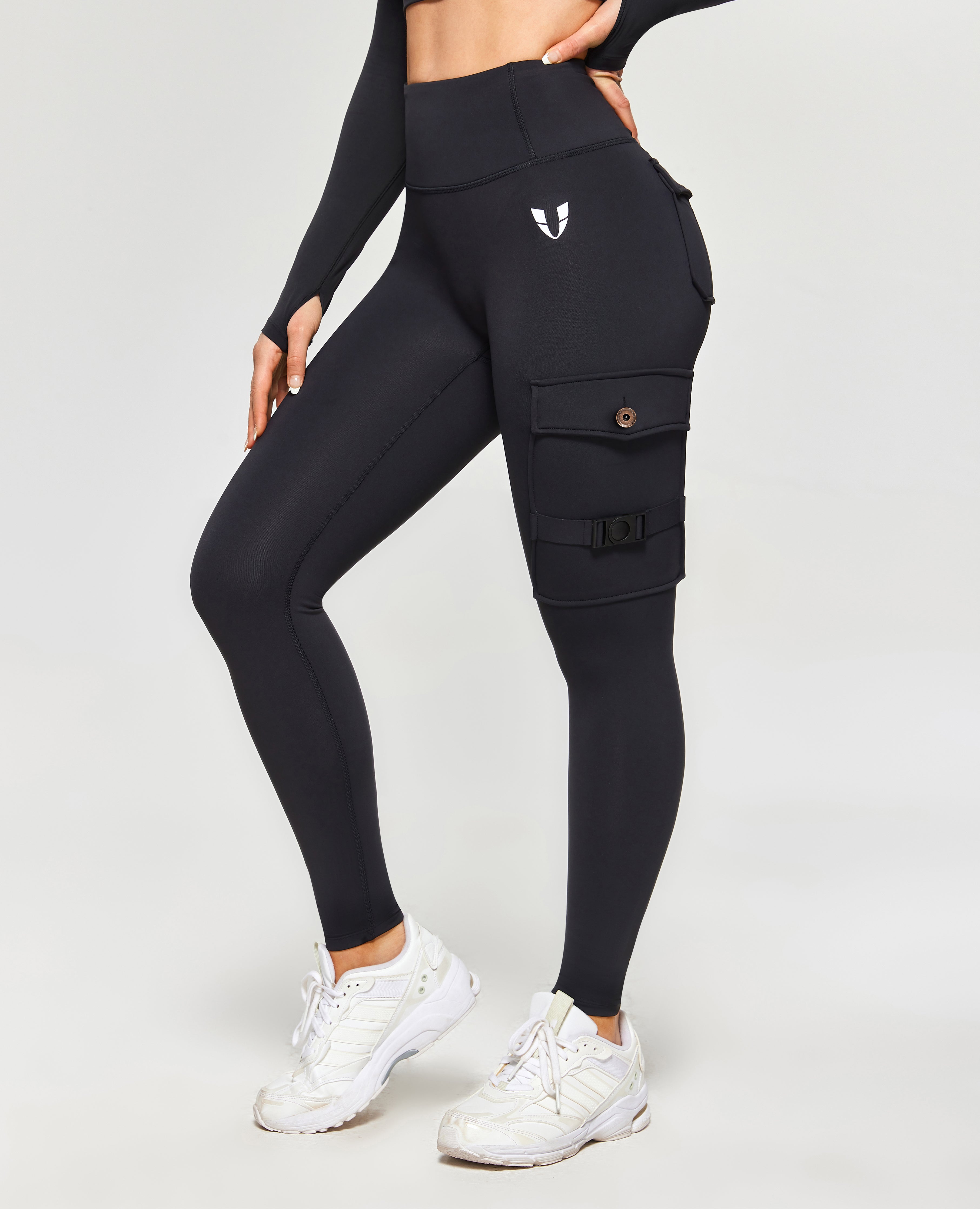 FIRM ABS Thermal Fleece Cargo Leggings - Black - view 10