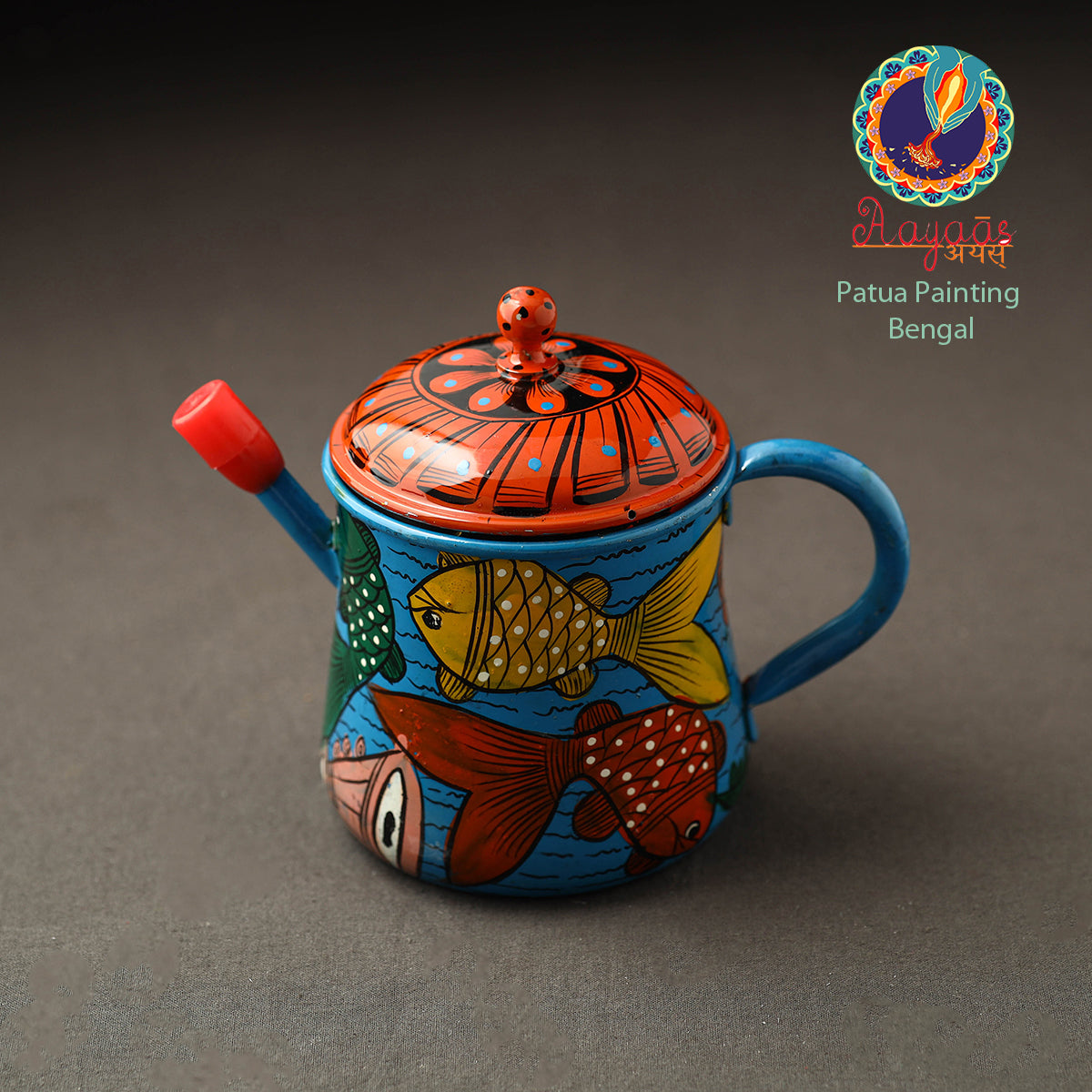 AAYAAS Bengal Patua Handpainted Stainless Steel Oil Dispenser 23