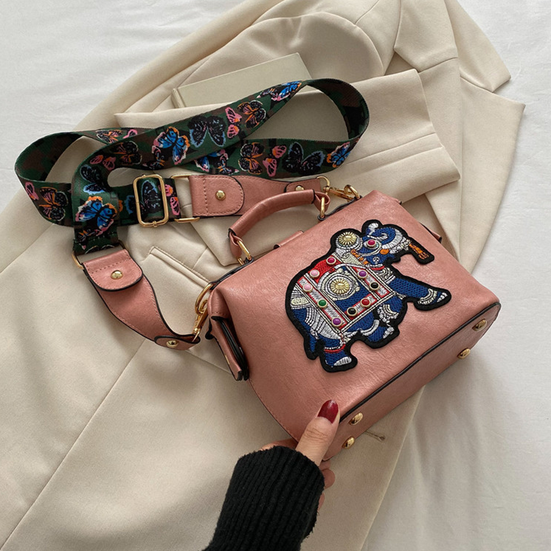 MIllion Cases Elephant Embroidered Ethnic Sling Bag