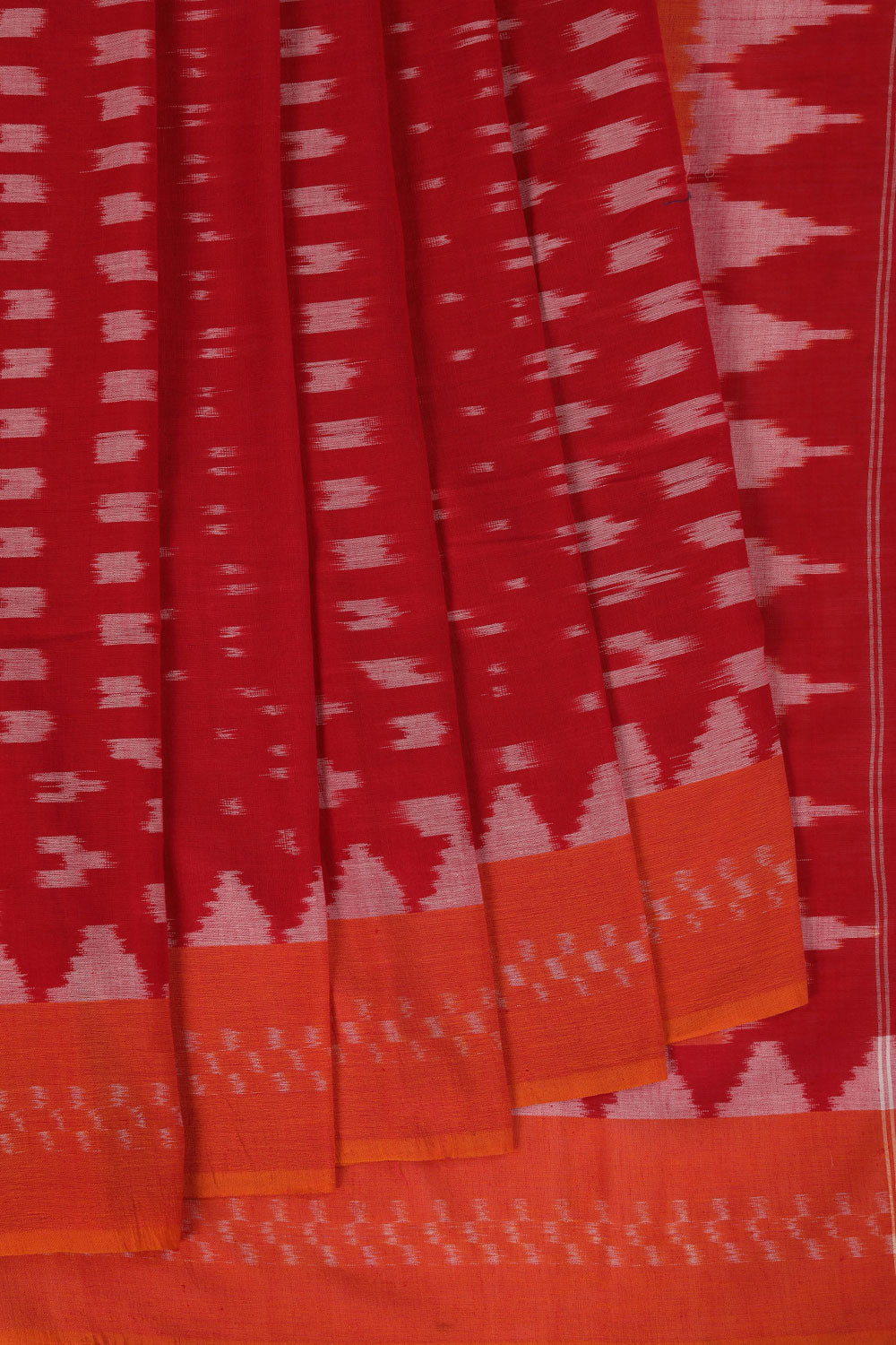 Kalanjali Ethnics Dahlia pink square weave pattern Pochampally cotton ikat Saree - view 2