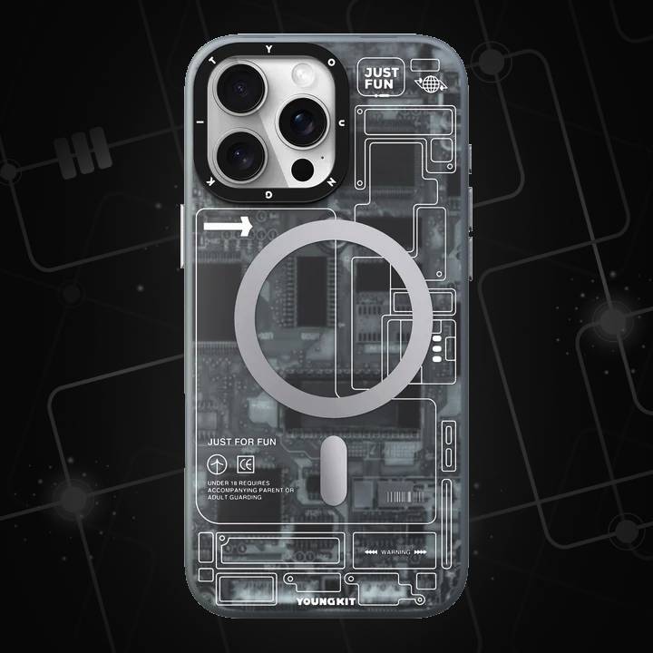 MX YOUNGKIT Futuristic Circuit Shield MagSafe Case - iPhone