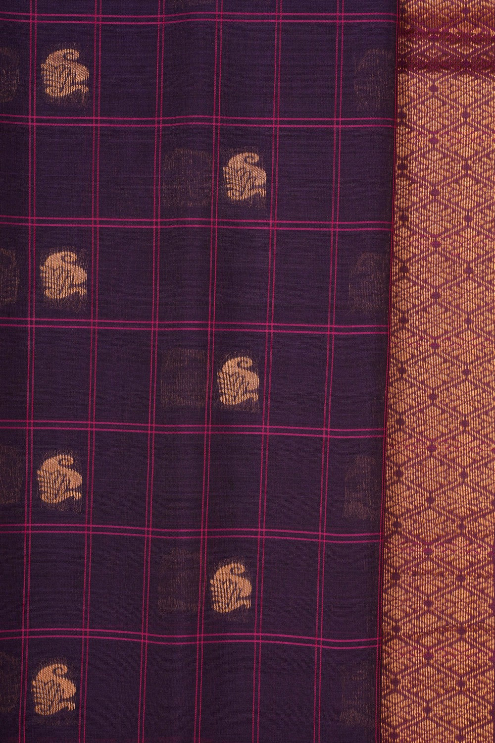 Kalanjali Gadwal Kattam Purple Saree – Women's - view 2