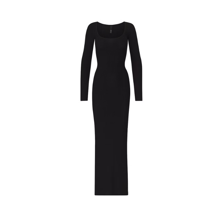 HYPE ELIXIR Skims Soft Lounge Long Sleeve Dress Onyx