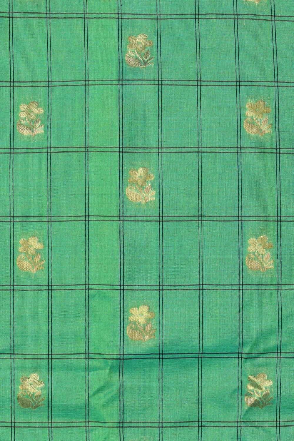 Kalanjali Gadwal Aqua Green Kattam Saree – Women's - view 2