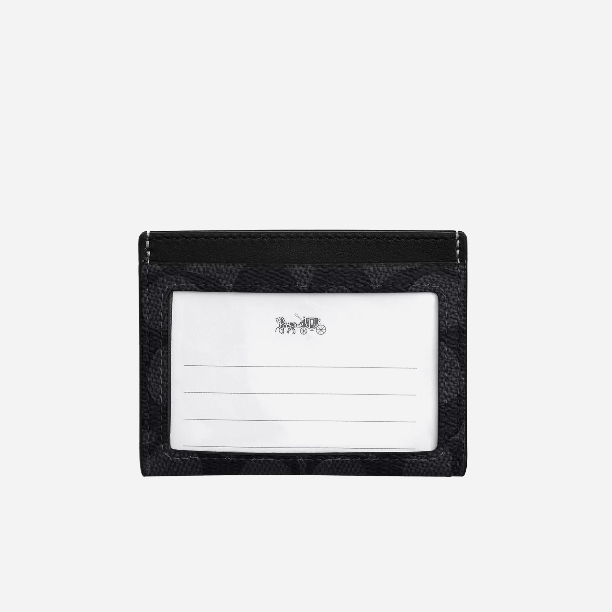 COACH Slim Id Card Case In Signature Canvas Charcoal/Black - view 2