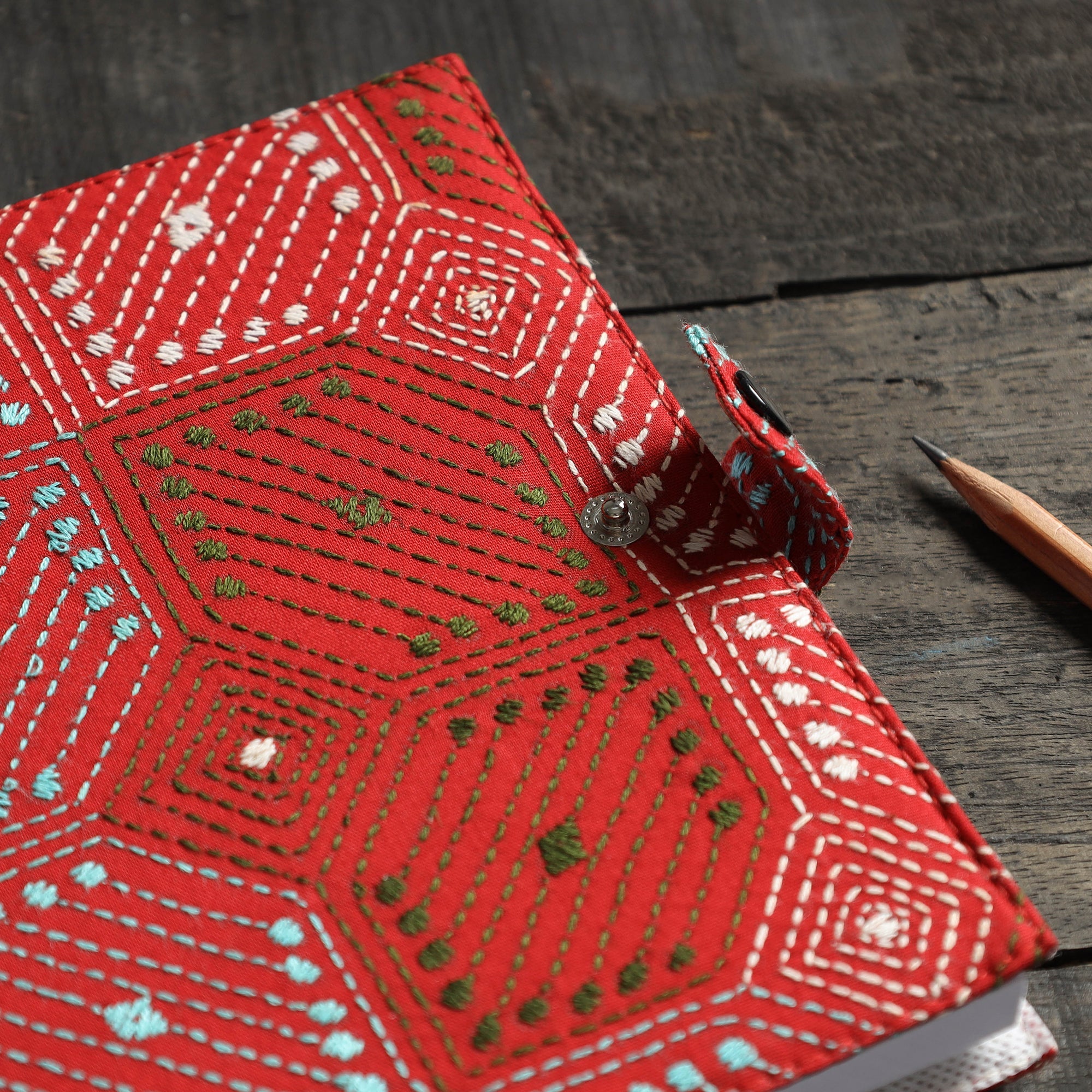 ASALKAAR Bengal Kantha Work Handcrafted Notepad (7 x 6 in) - view 2