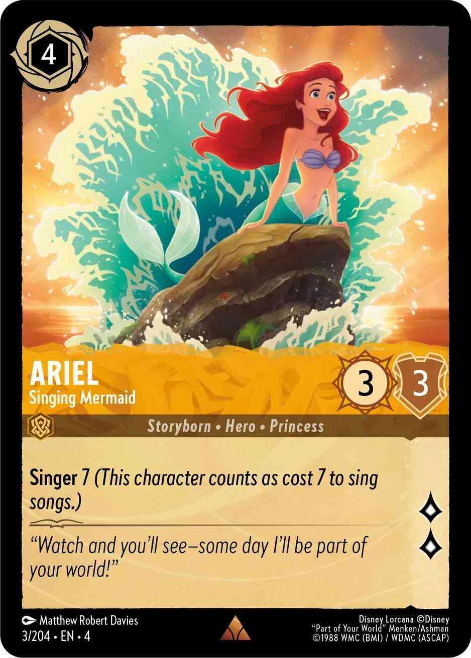 Lorcana Ariel - Singing Mermaid - 3/204 [Ursula's Return] [Non-Foil]
