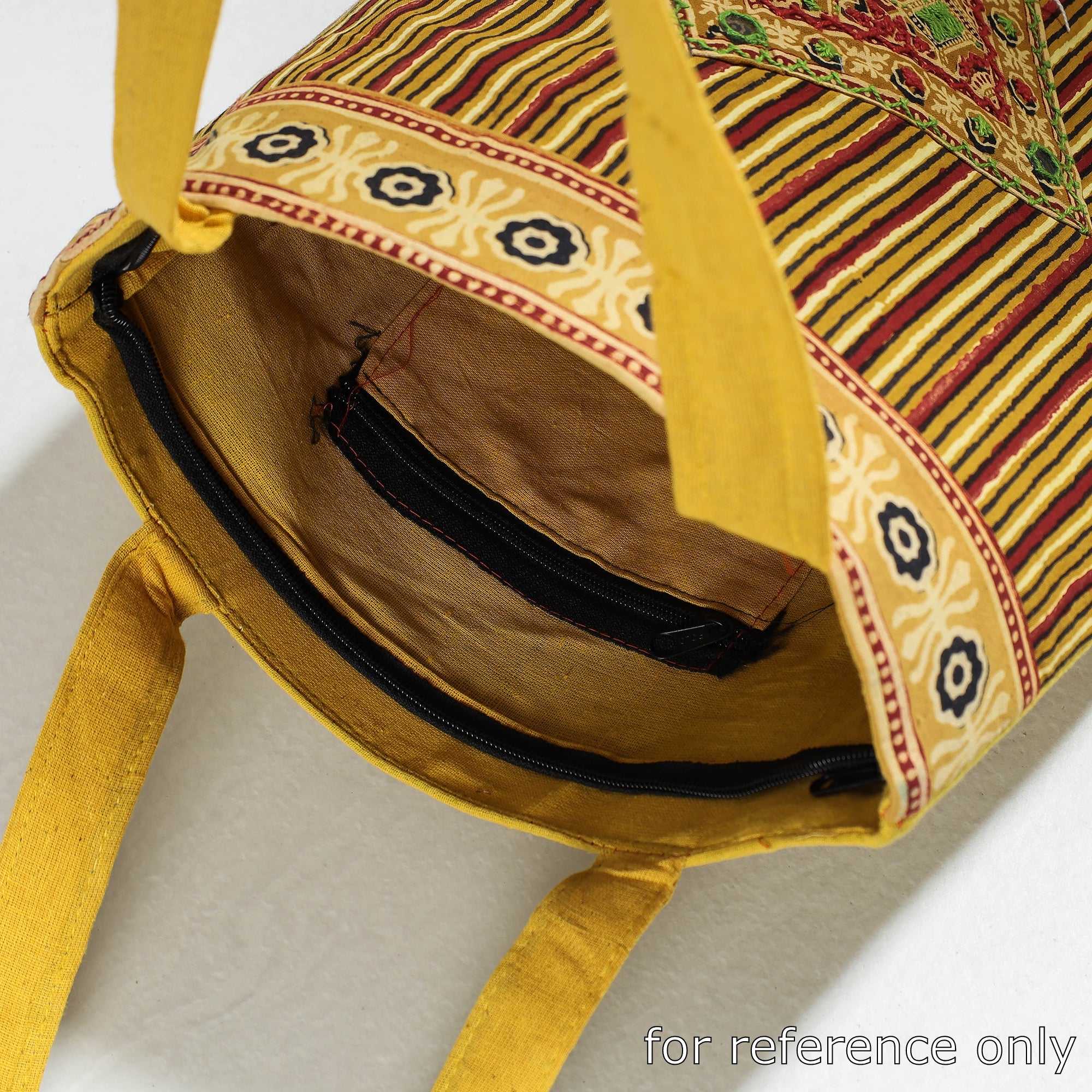 SHADES OF MARUDHARA Brown - Marudhara Printed Patchwork Shoulder Bag with Charm - view 4