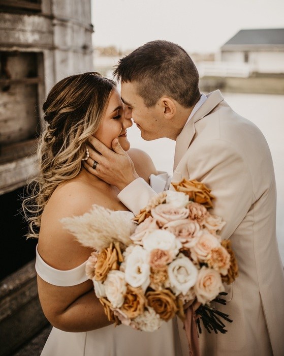 fiftyflowers.com Toffee and Pale Nude Dried Spring Wedding