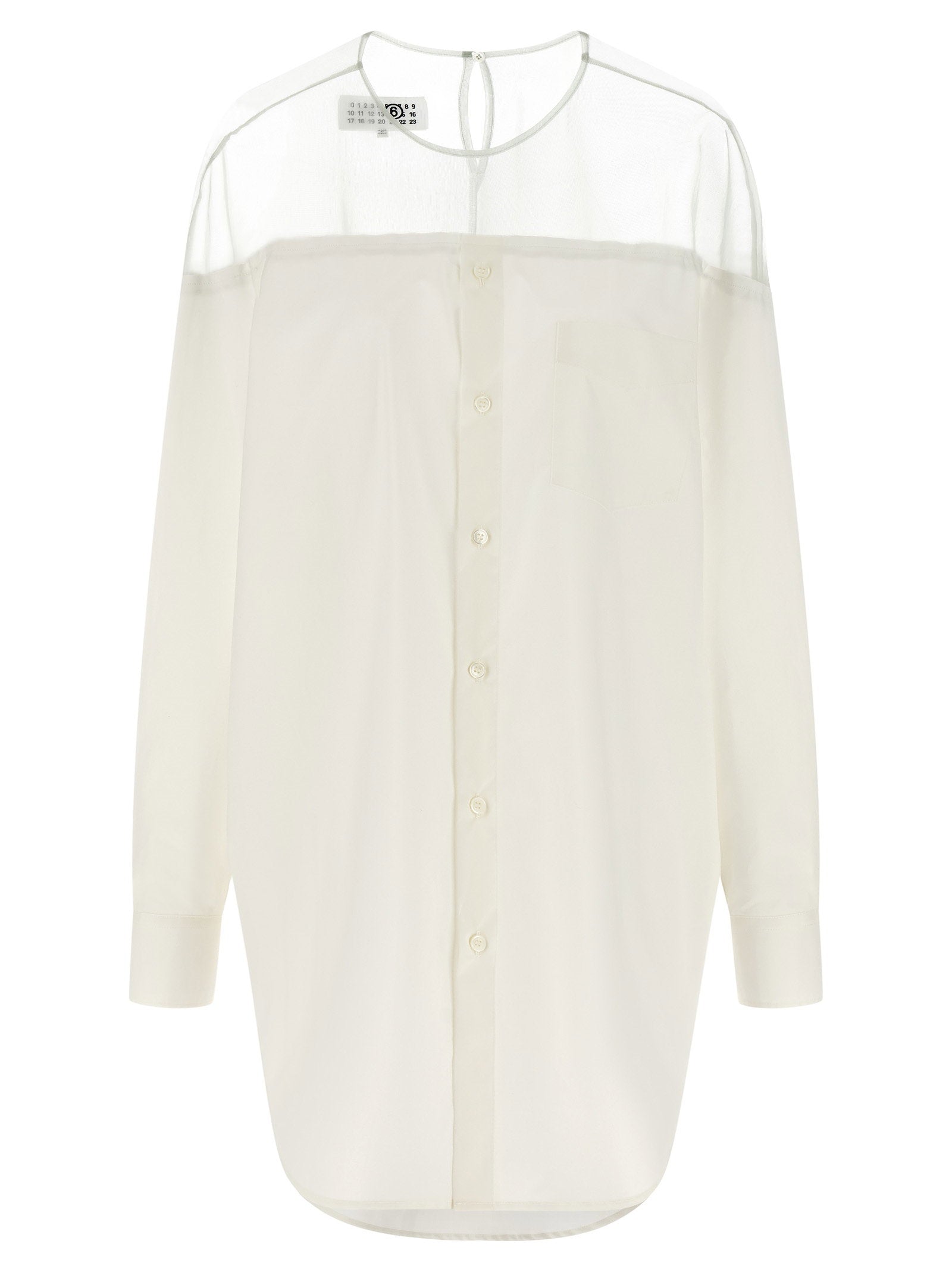Mm6 Maison Margiela Tulle Insert Shirt – 100% cotton