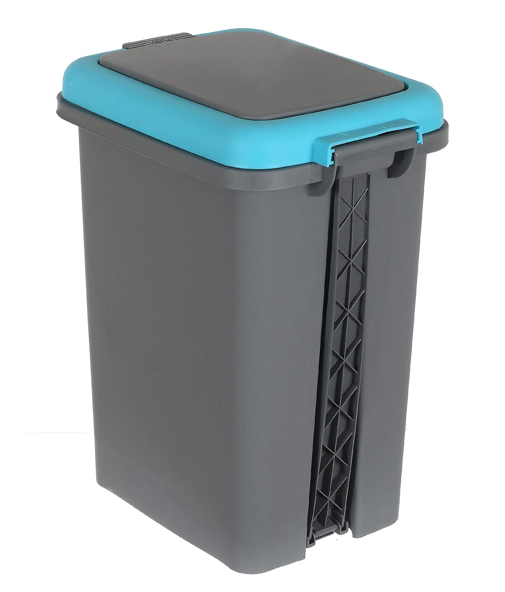 Heart Home 6.5 Ltr Plastic Push & Pedale Dustbin For Home, Kitchen, Office And Bathroom Garbage With Lid,Set of 2 (Grey & Blue) - view 5