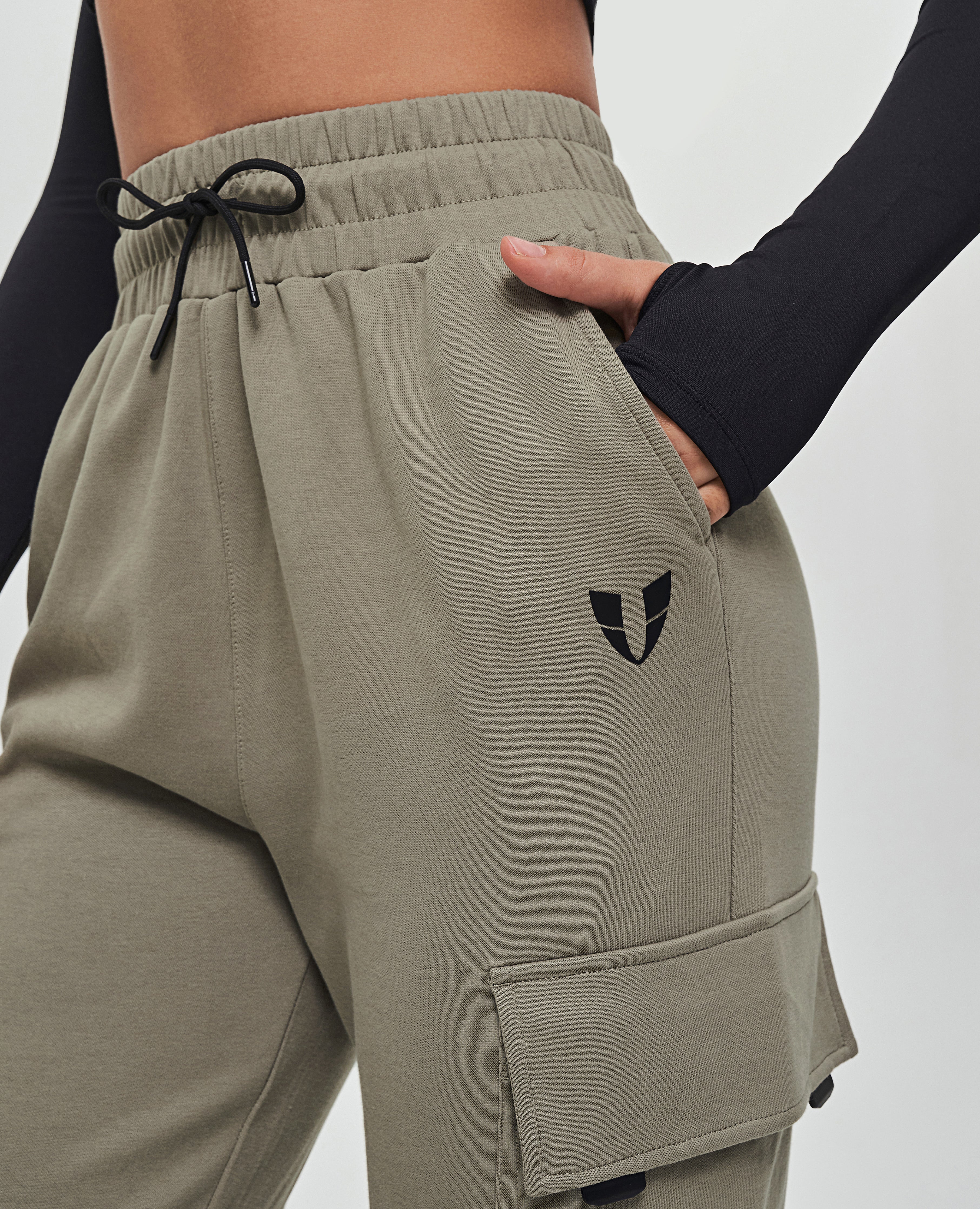 FIRM ABS Loose Fit Cargo Joggers - Olive Green - view 3