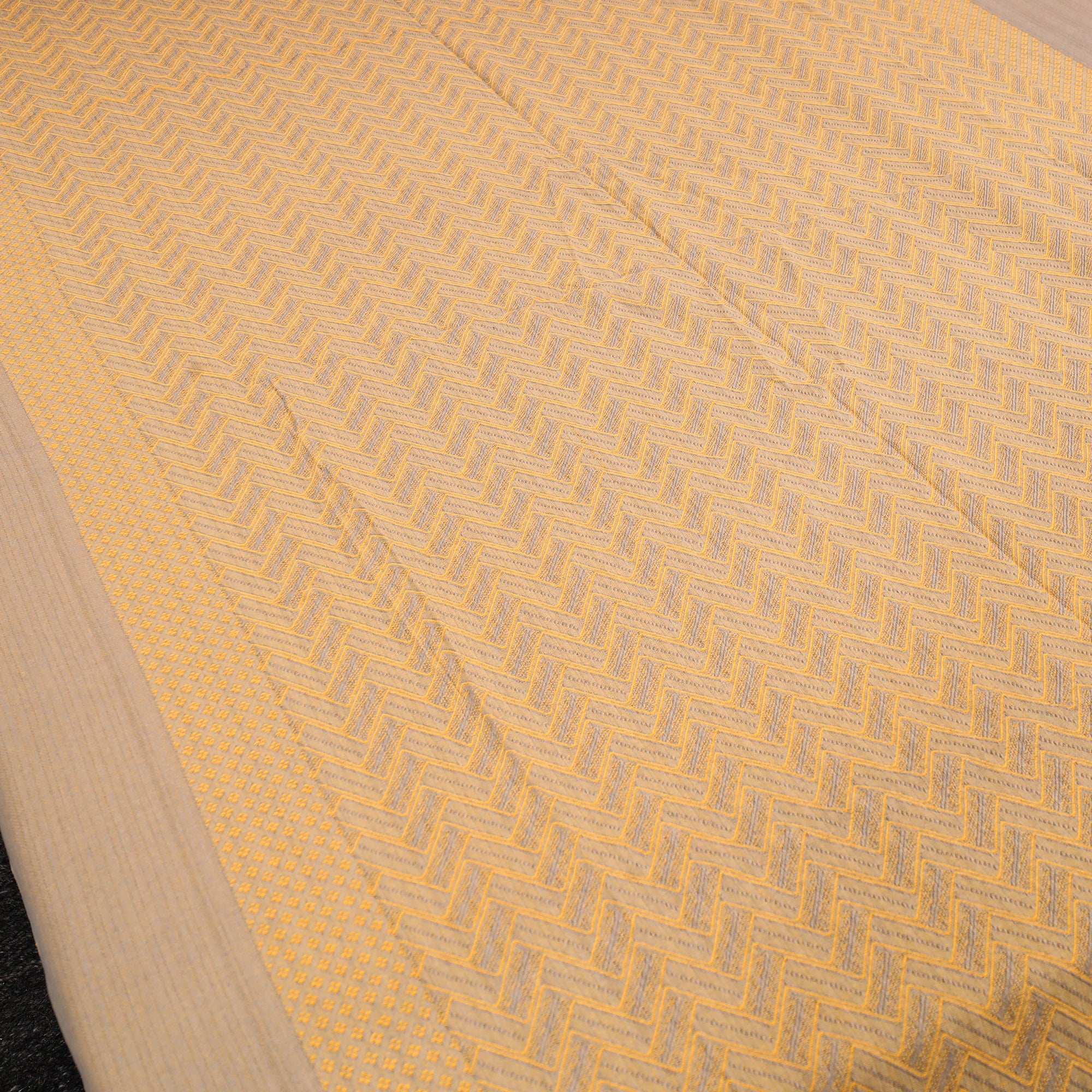 HANDLOOM VIRASAT Beige - Pure Handloom Cotton Single Bed Cover from Bijnor 39 - view 2