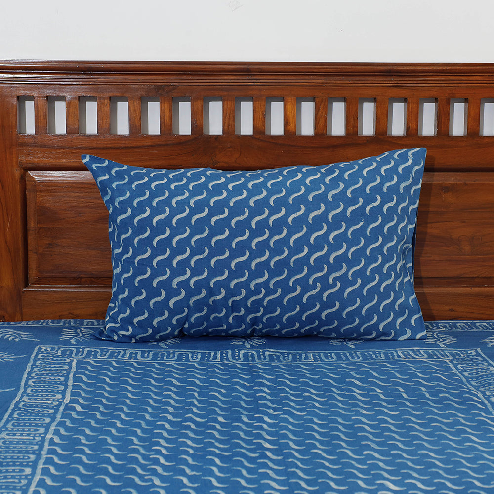 AHA VASTRA HANDLOOM Blue - Akola Block Printing Jhiri Pure Handloom Cotton Single Bedcover (94 x 59 in) - view 2