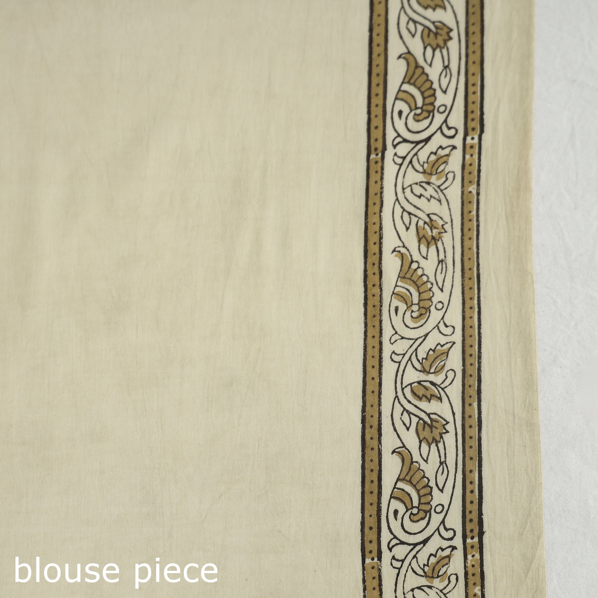 HAVELI CHRONICLES Beige - Akola Hand Block Printed Cotton Saree - view 7