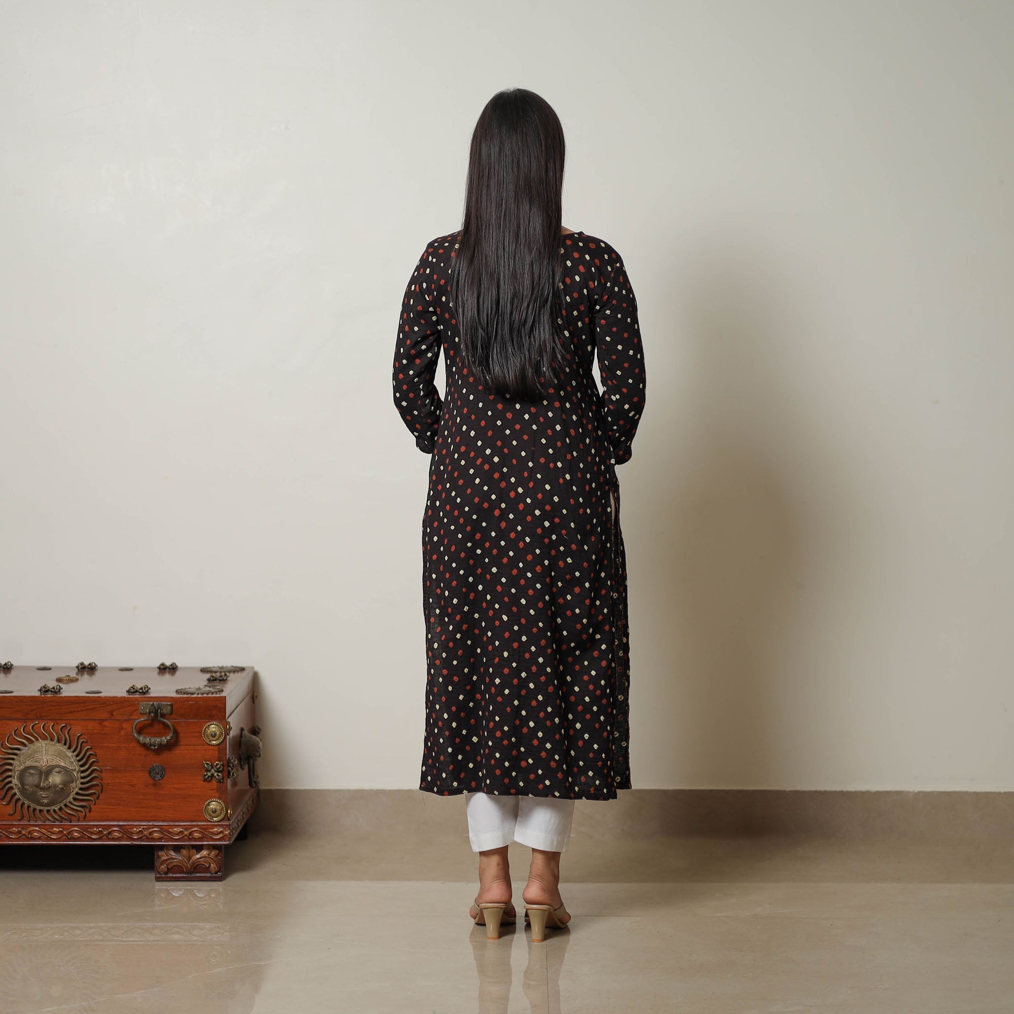 ITOKRI CASUALS Black - Tie & dye Cotton Straight Bandhani Kurta 02 - view 4