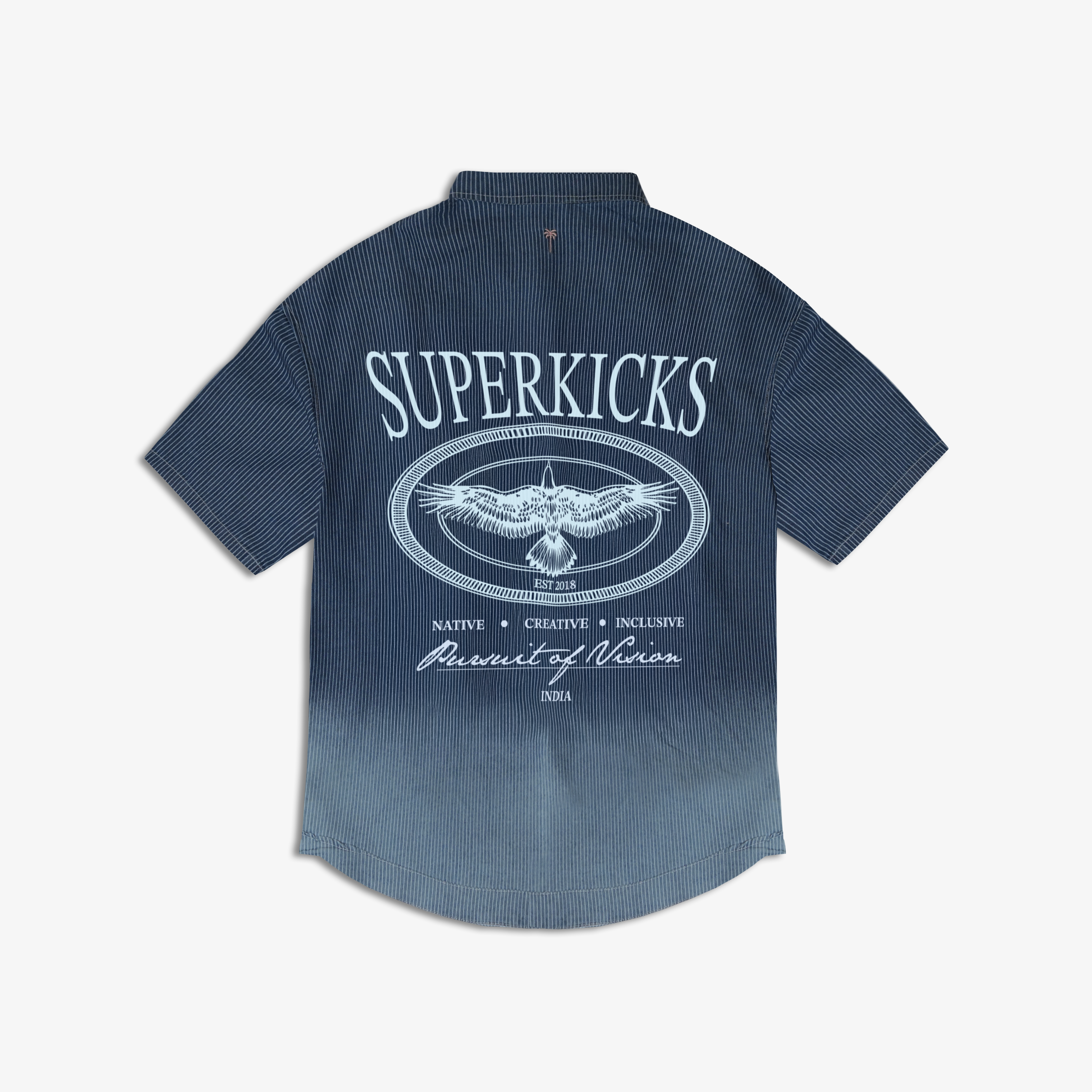 Superkicks | Pinstripe Shirt { Blue/white - view 2