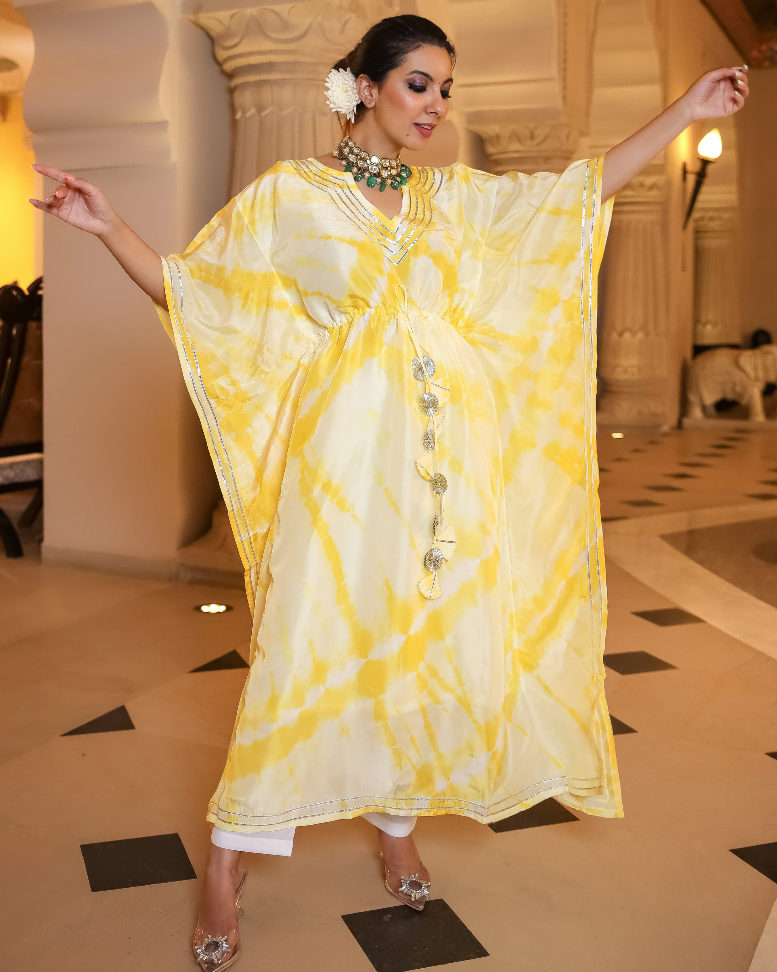 Aachho Mango Curve Tie Dye Kaftan Set - view 9