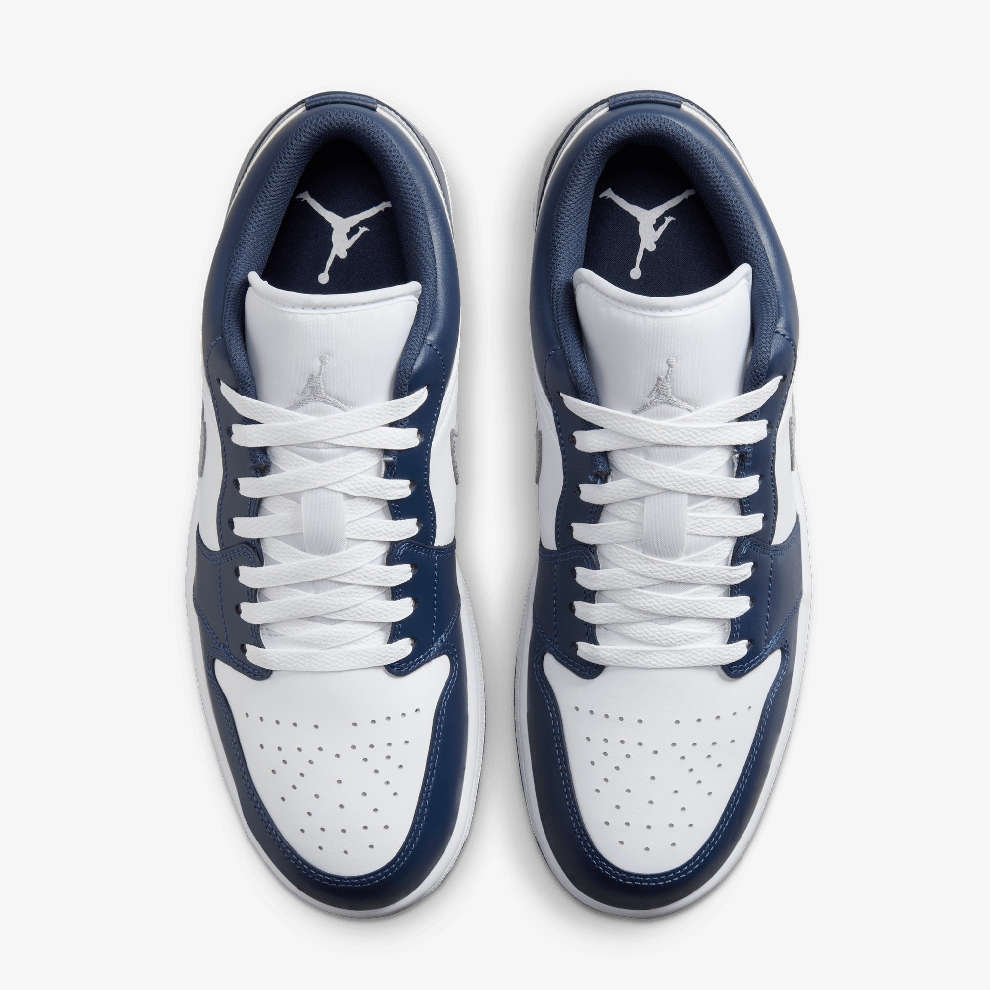 Jordan | Air Jordan 1 Low { White/wolf Grey-midnight Navy - view 2