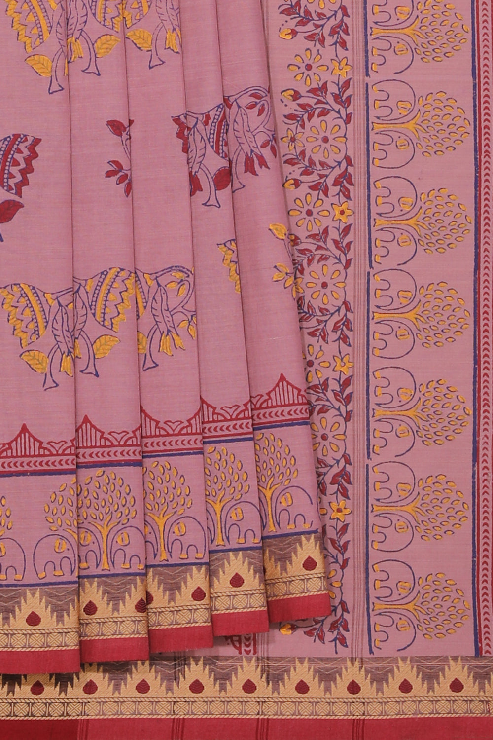 Kalanjali Ethnics Hand block printed cotton saree - view 2