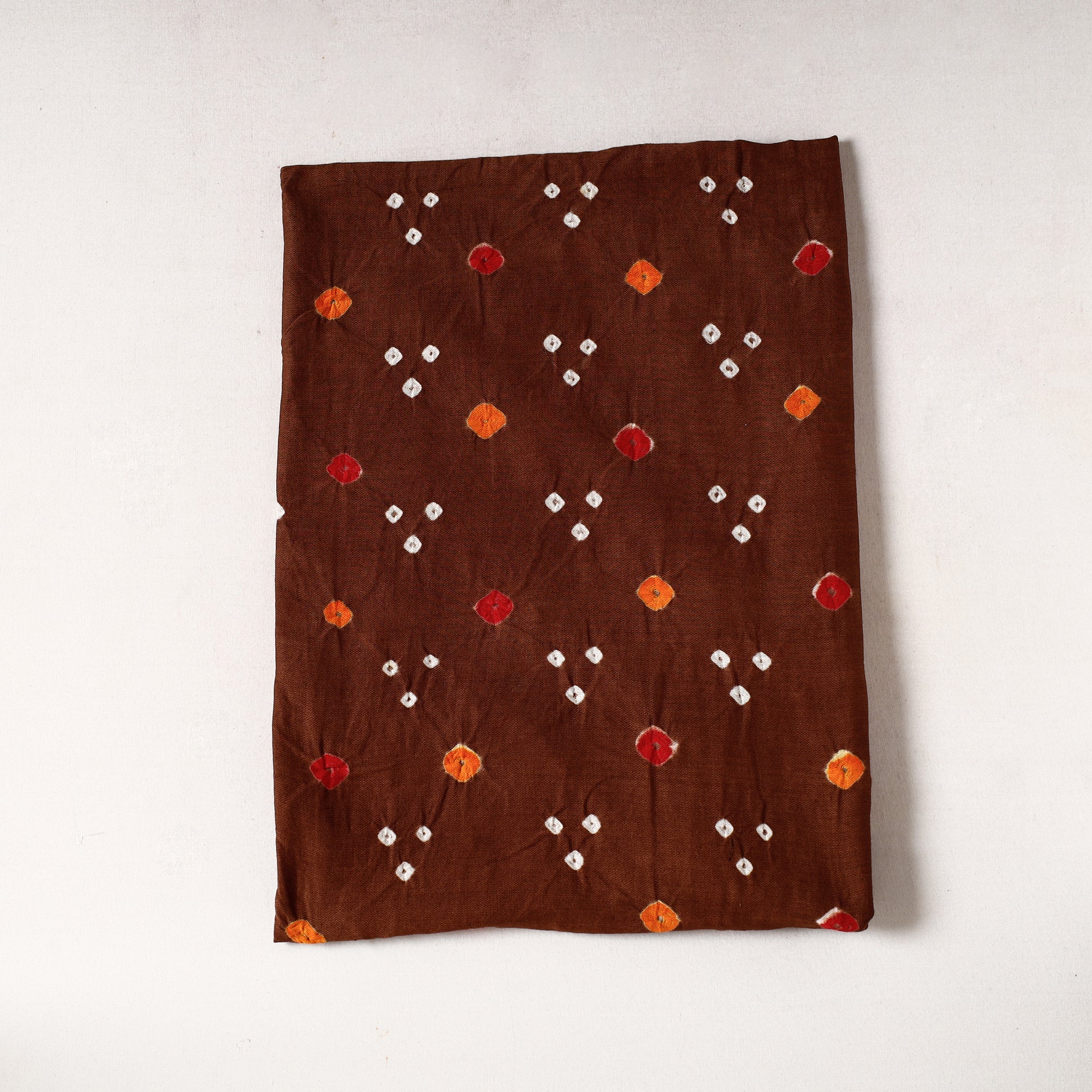 KACHCHH JI CHHAAP Brown - Kutch Bandhani Tie-Dye Cotton Precut Fabric (0.8 meter) 16
