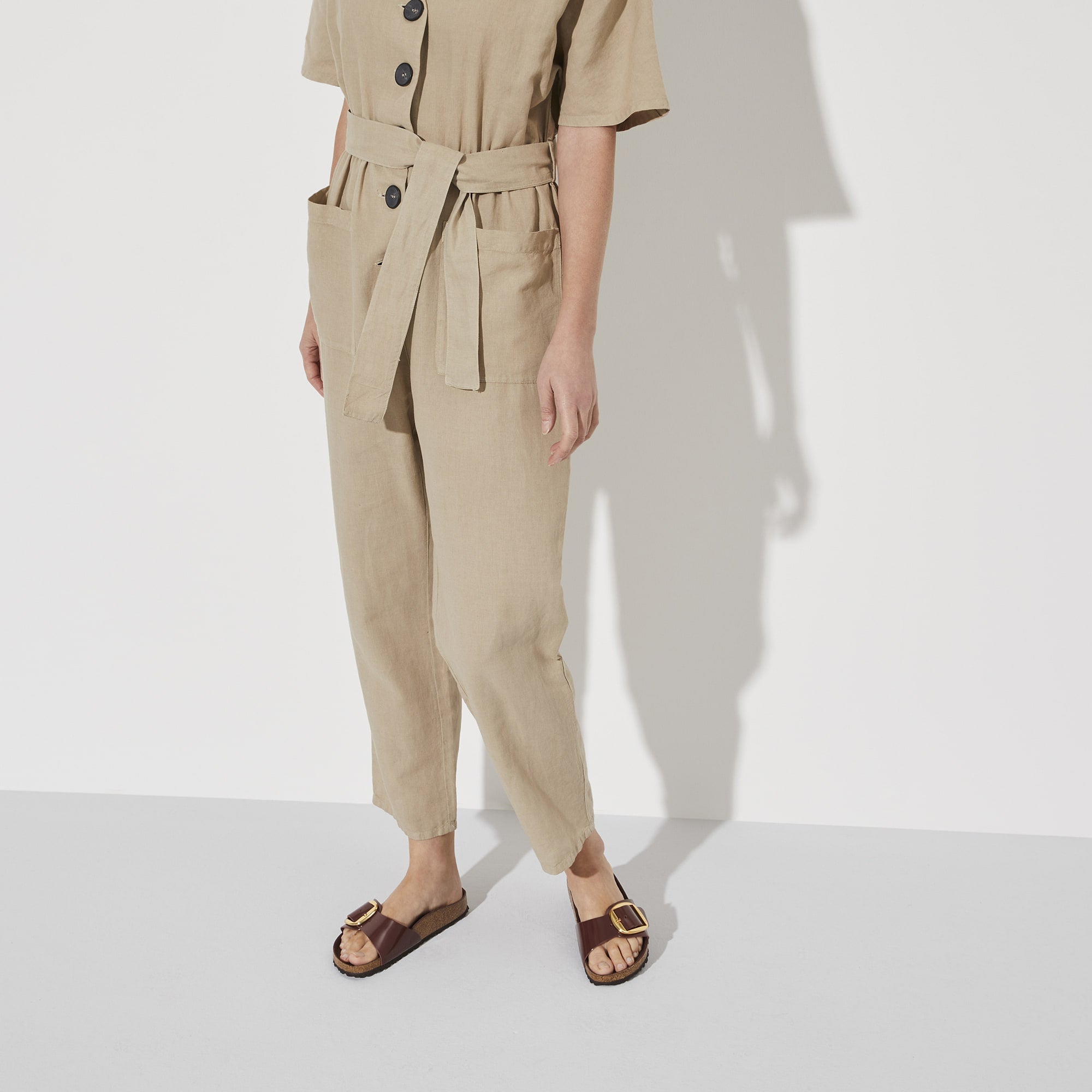 Birkenstock Madrid Big Buckle Natural Leather Patent - view 6