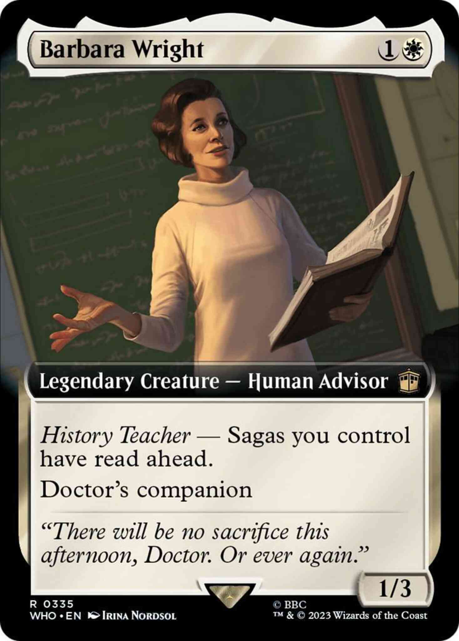 Barbara wright 335 – Magic Barbara Wright [335] [Extended Art] [Universes Beyond: Doctor Who] [Non-Foil]