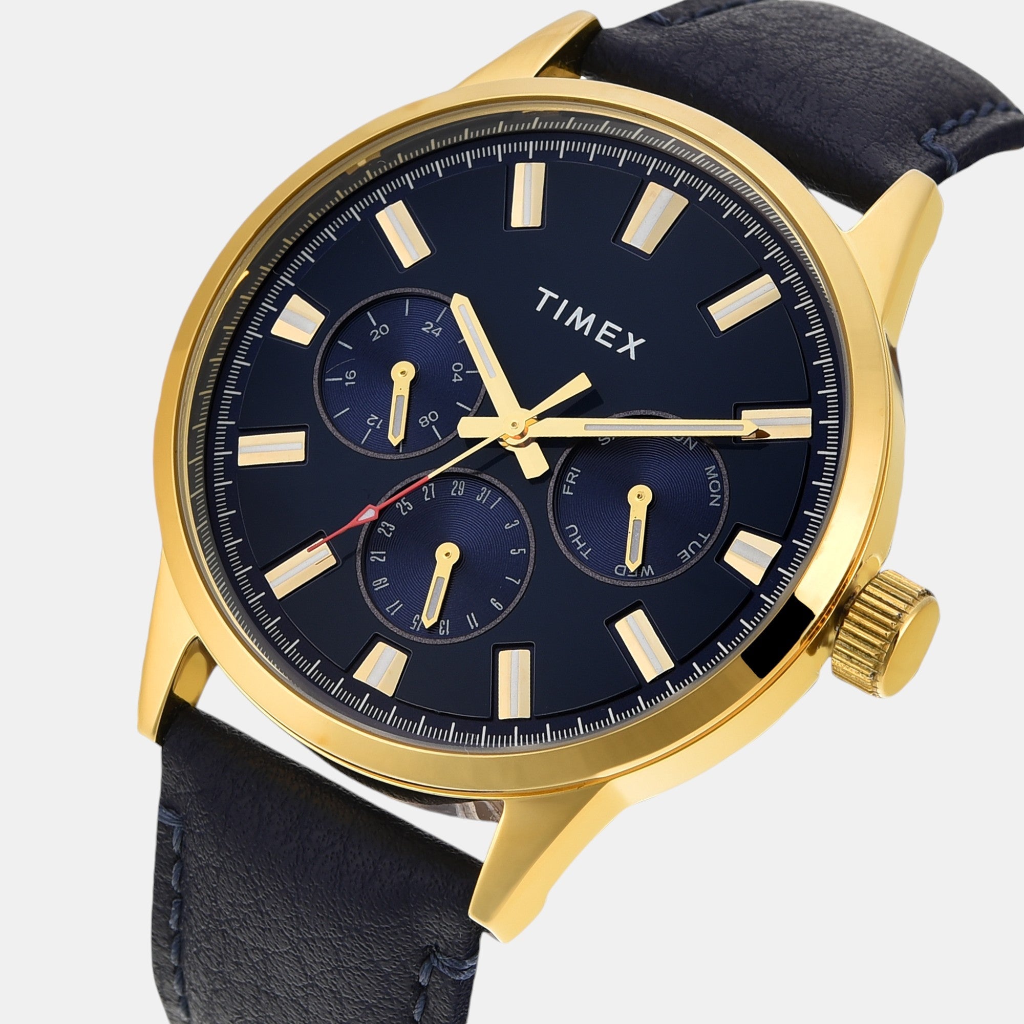 Timex Fashion Men Quartz Blue Dial Multi-Function Leather Watch TWEG19928 - view 2