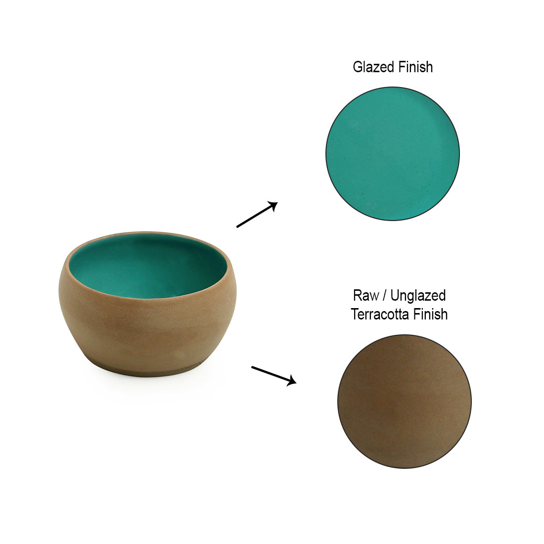 EXCLUSIVELANE 'Earthen Turquoise' Hand Glazed Dinner Plates With Serving Bowls & Katoris In Ceramic (10 Pieces, Serving for 4, Microwave Safe) - view 12