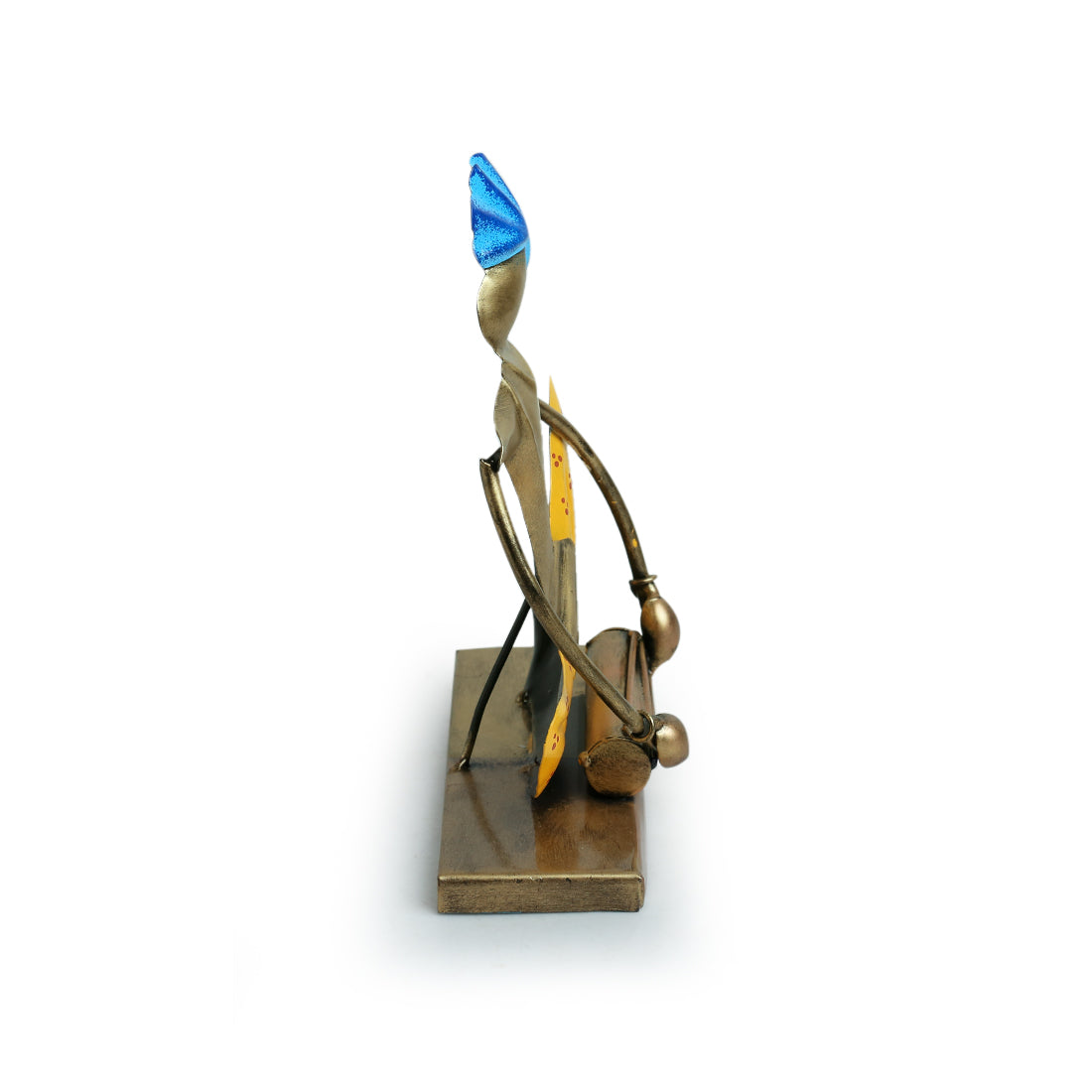 EXCLUSIVELANE 'Dholakwala Folk Artist' Handpainted Decorative Showpiece (Iron, 8 Inch) - view 4