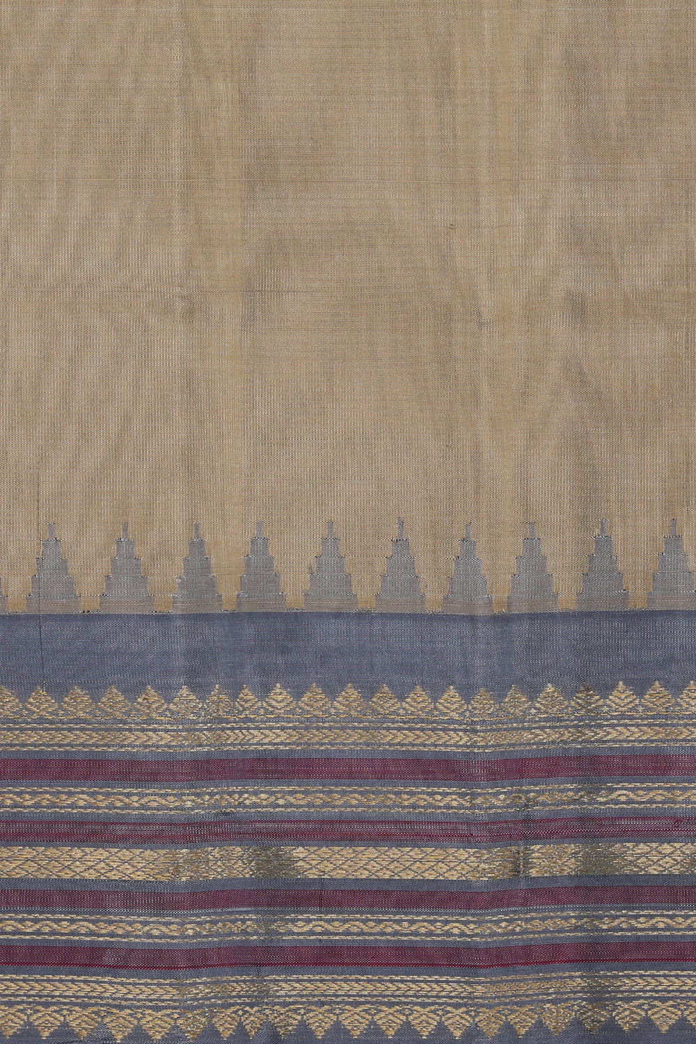 Kalanjali Gadwal Silk Beige Saree – Women's - view 2