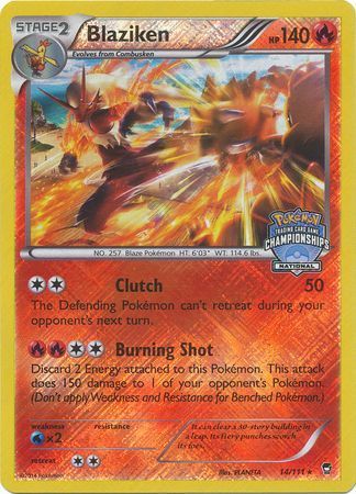 Pokémon Blaziken - 14/111 - National Championship Series Promo [Reverse Holo]