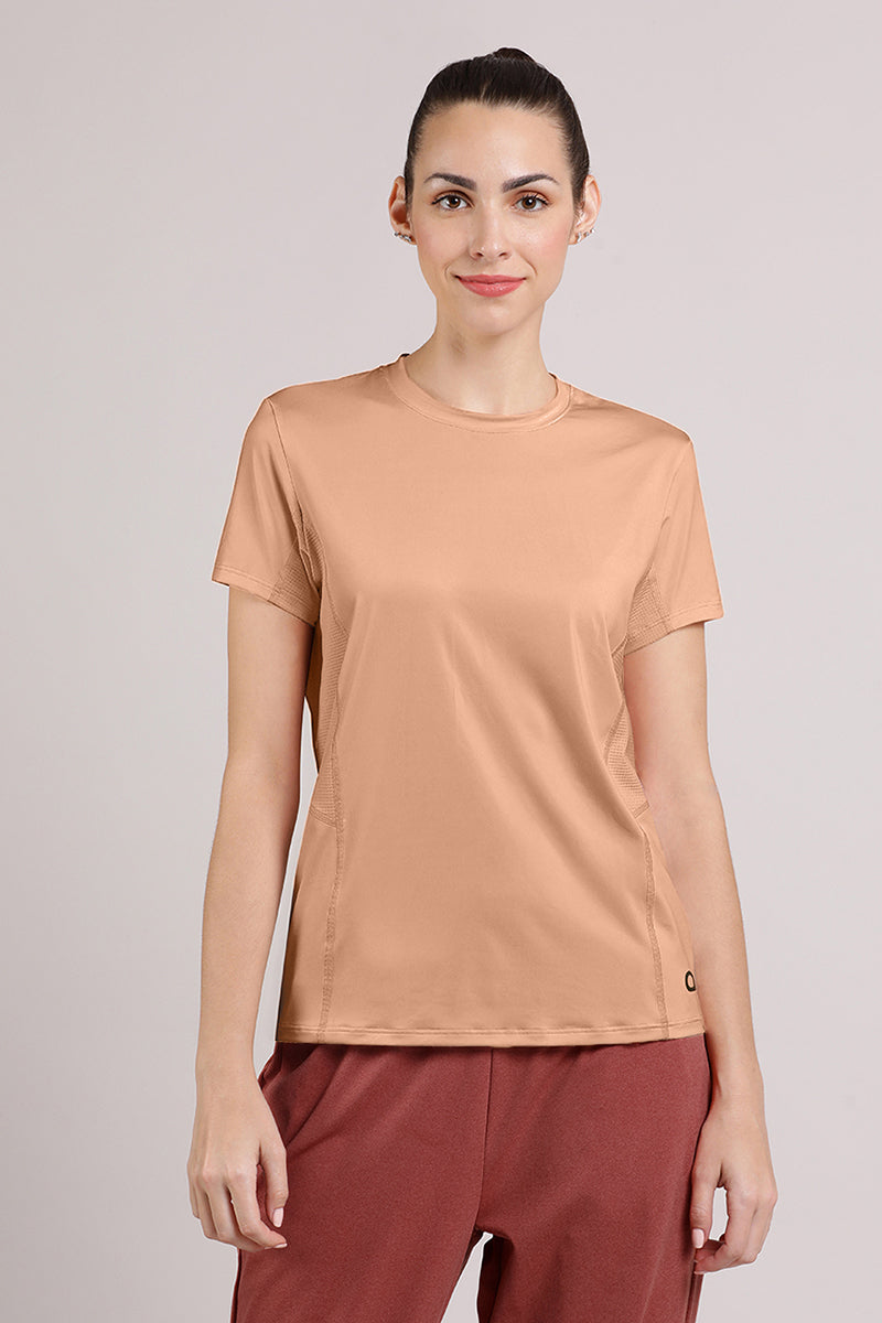 Amante Flaunt Workout Tee - Cafe Creme