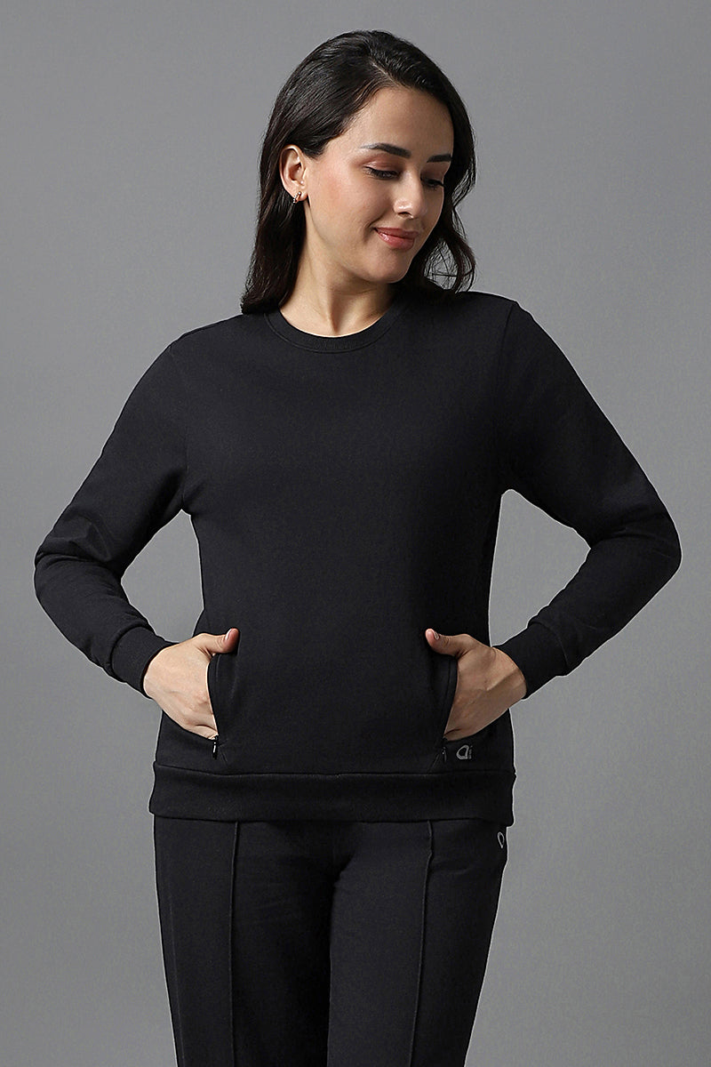 Amante Essential Fleece Sweatshirt - Black