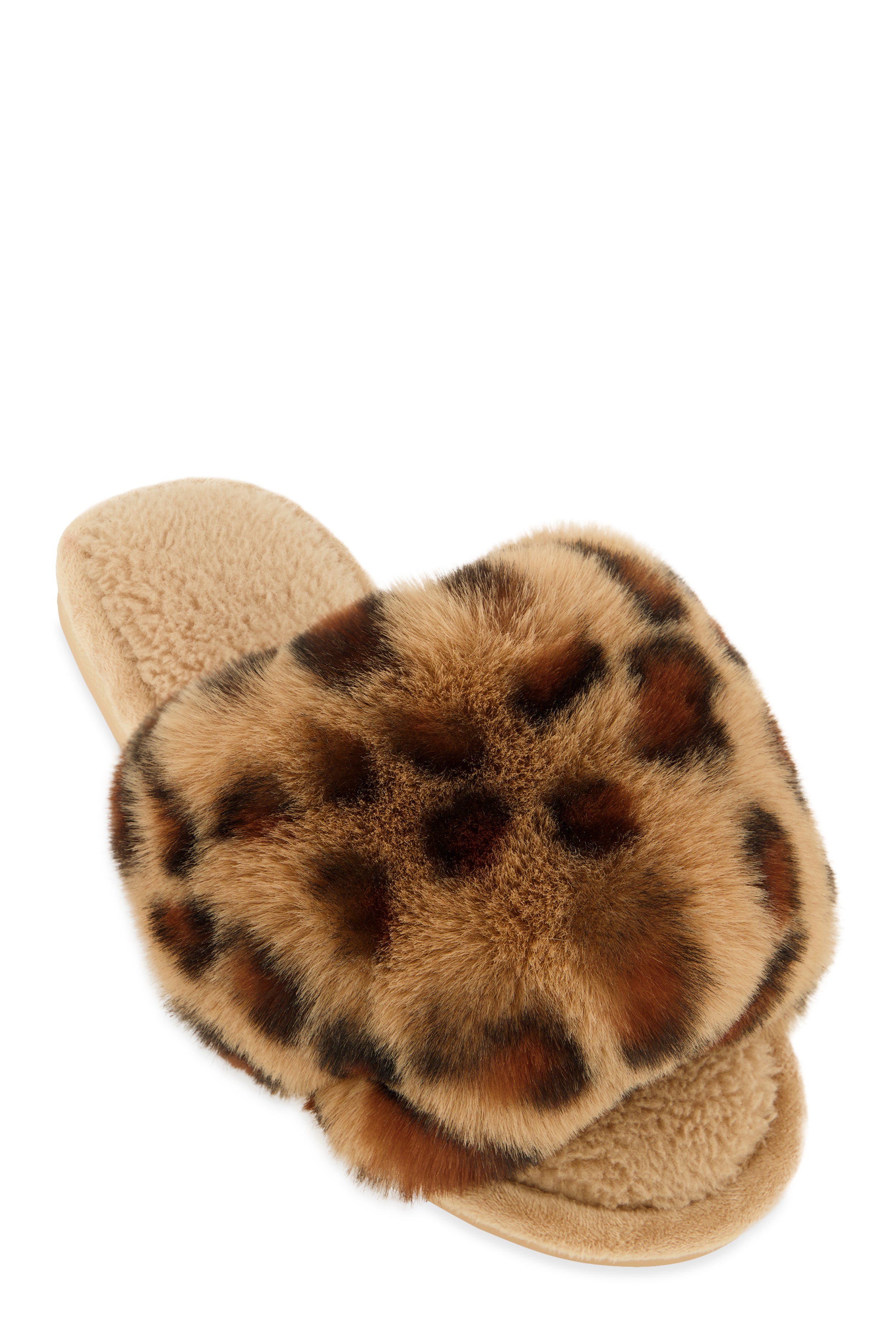 Rainbow Shops Faux Fur Slide Sandals – Women's