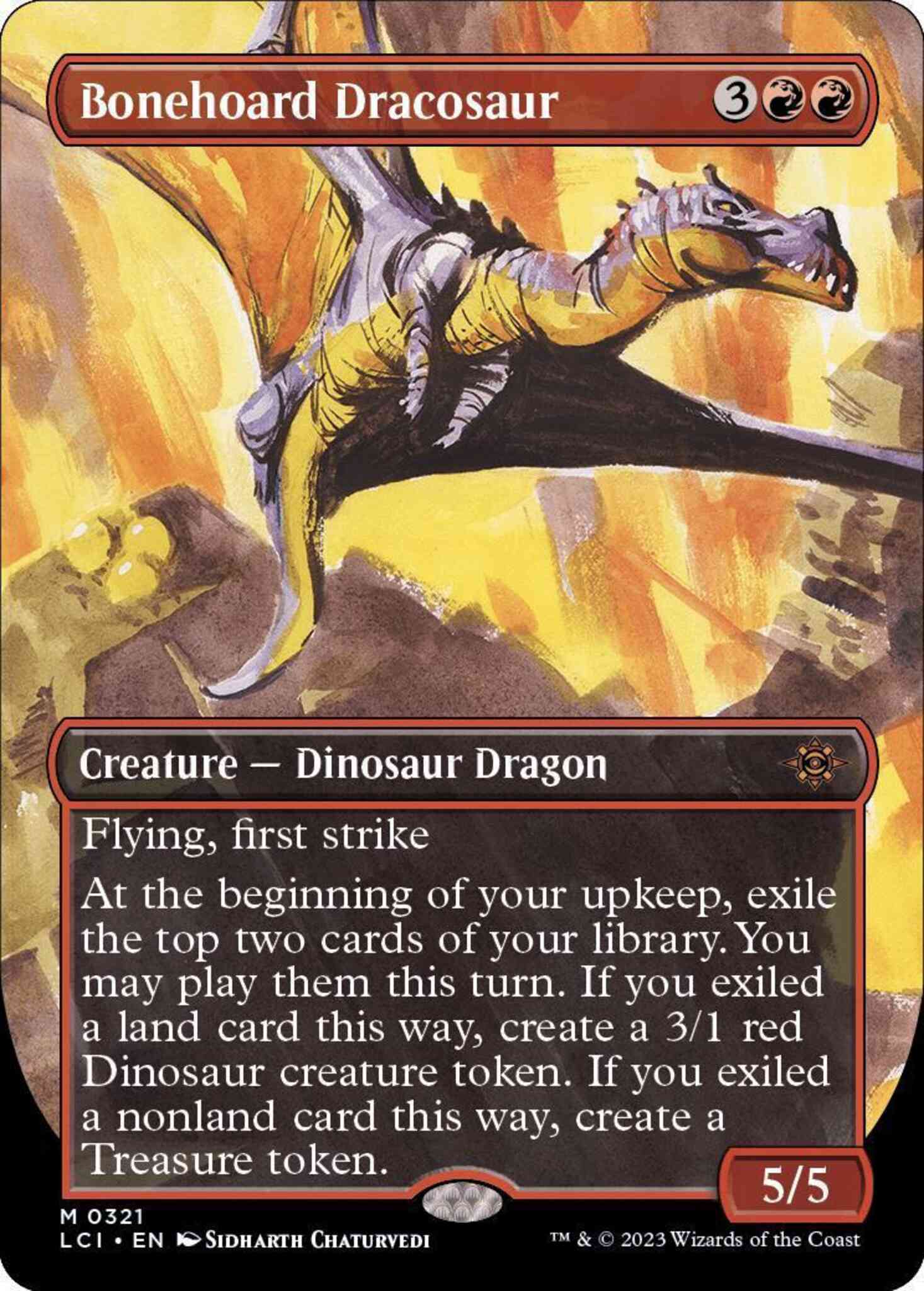 Bonehoard dracosaur 321 – Magic Bonehoard Dracosaur [321] [Borderless] [The Lost Caverns of Ixalan] [Non-Foil]