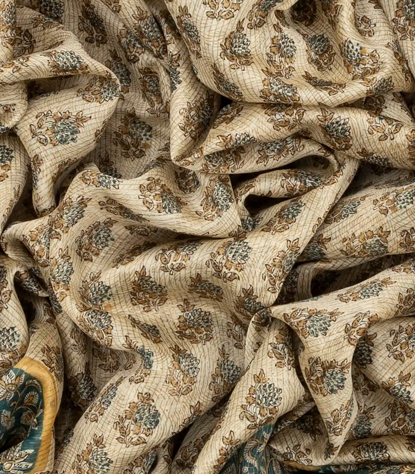 RmKV Cream Woven Chanderi Cotton Saree With Printed Bird Motifs-Cream - view 3