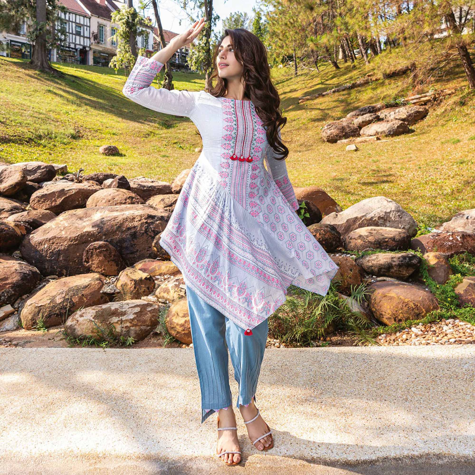 Grey co-ords – BlackTree grey-embroidered-cotton-co-ord-set