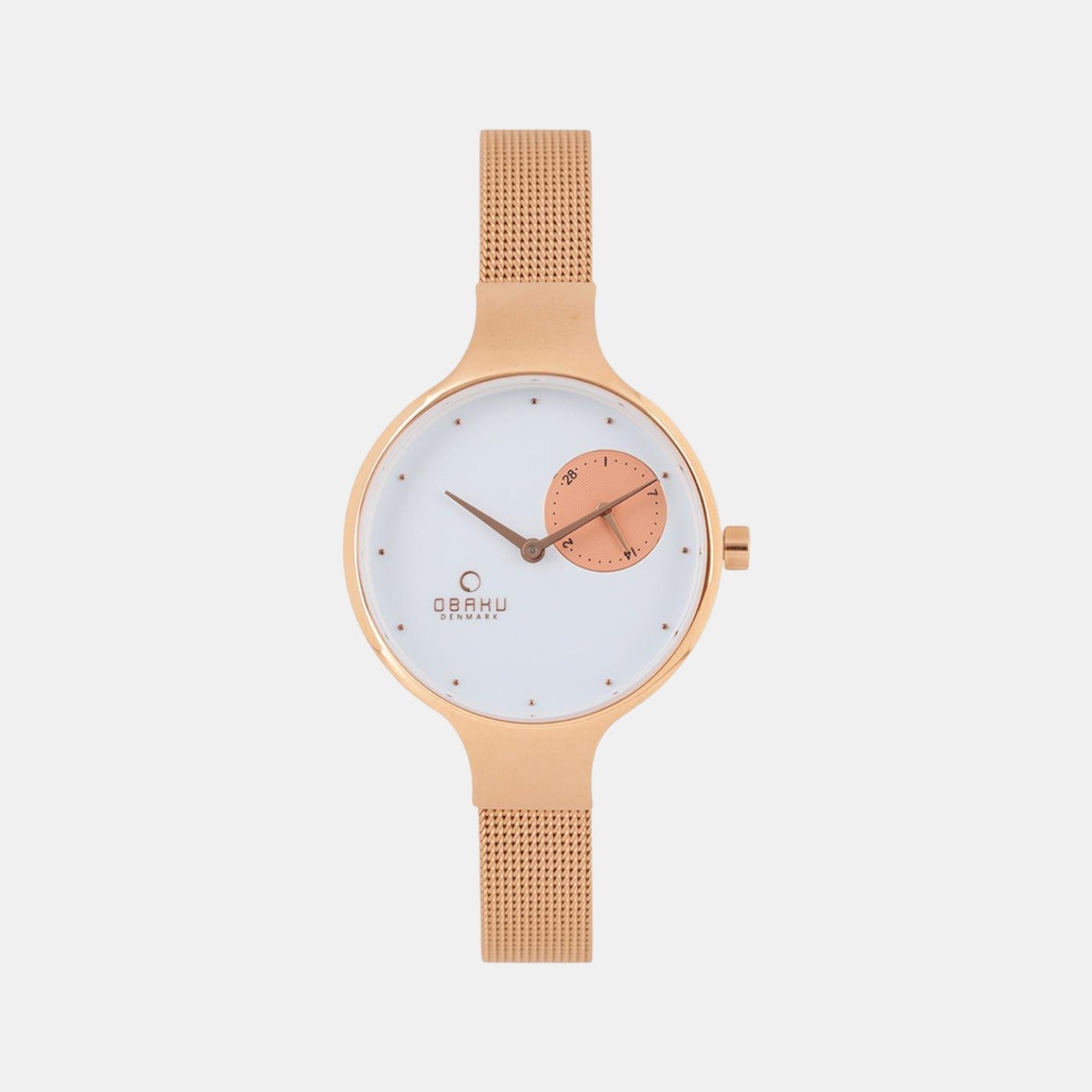 Obaku Eng Rose Women Quartz White Dial Analog Stainless Steel Watch V201LDVWMV