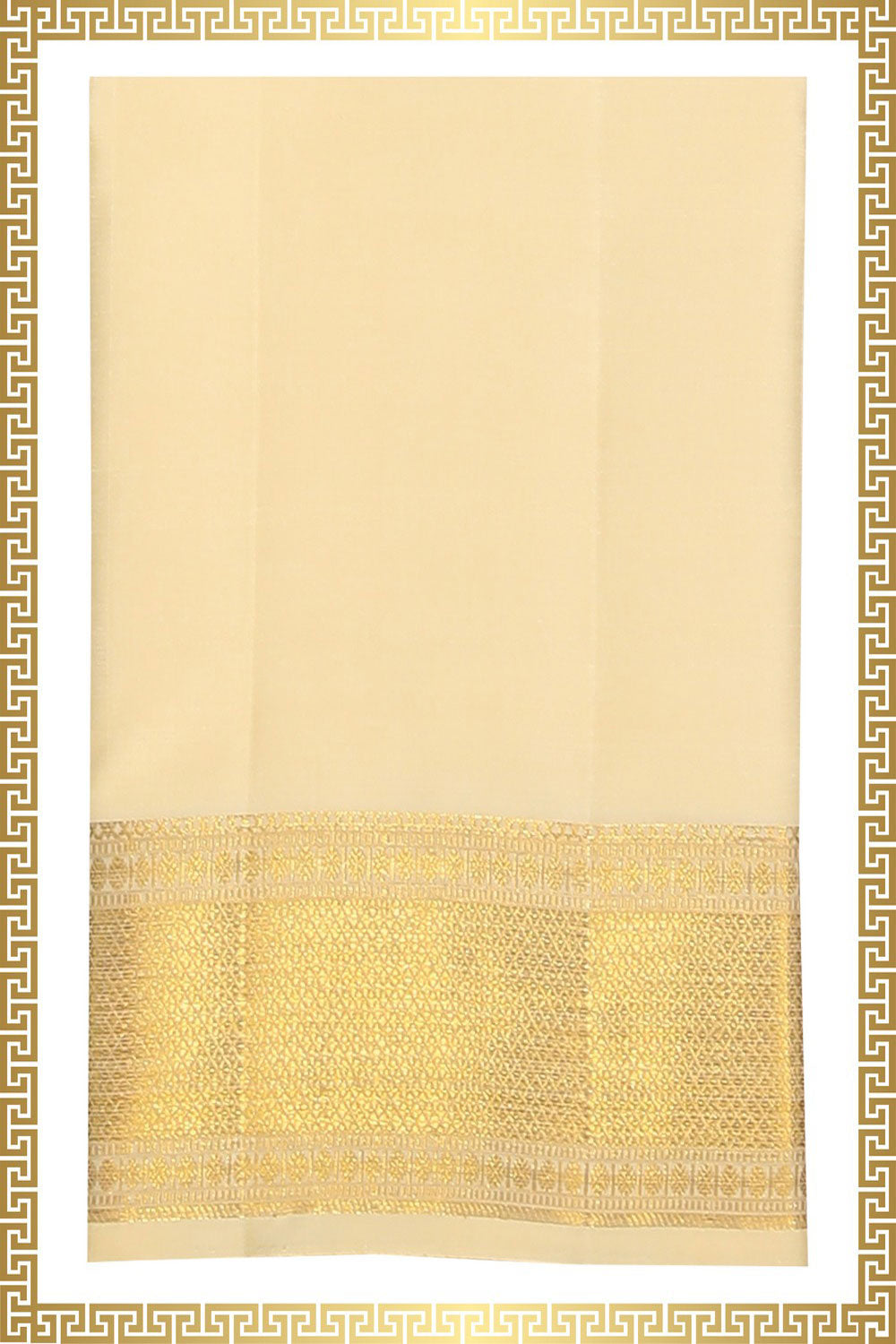 Kalanjali Kanchi Silk Ivory Cream Dhoti With Kanduva (8 X 4)