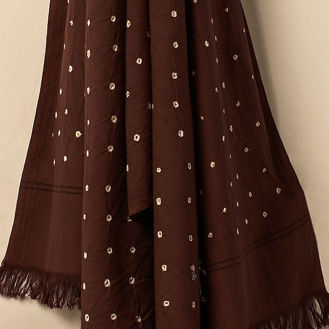 KACHCHH JI CHHAAP Brown - Bandhani Tie-Dye Handloom Cotton Towel - view 3